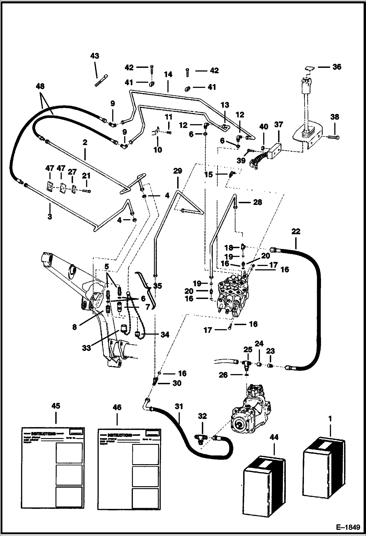 Схема запчастей Bobcat Articulated Loaders - AUXILIARY HYDRAULICS (Front) ACCESSORIES & OPTIONS
