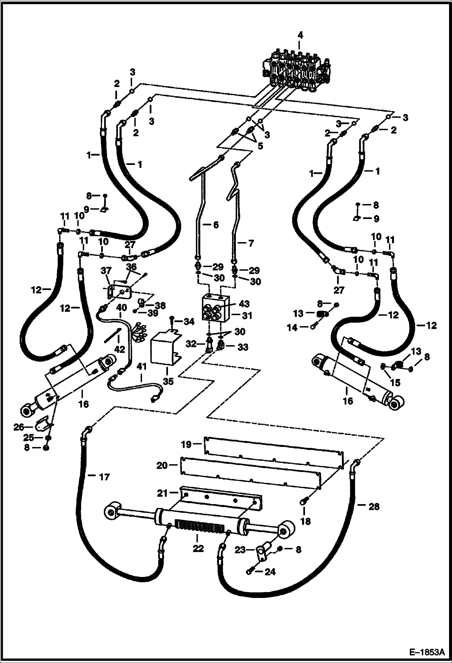 Схема запчастей Bobcat BACKHOE - BACKHOE (Main Frame Hydraulics) (914B) 911B/914B BACKHOE
