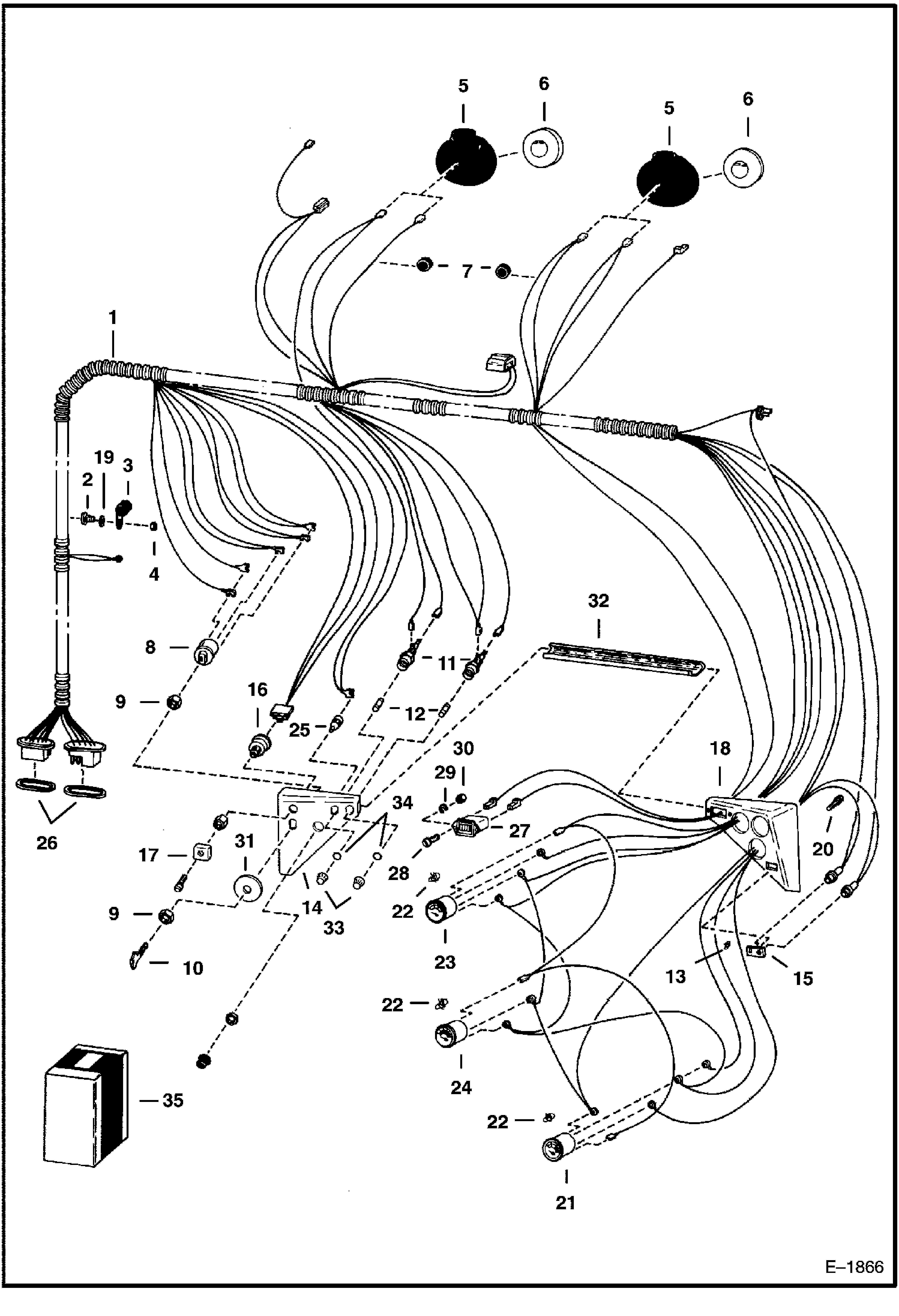 Схема запчастей Bobcat 900s - CAB ELECTRICAL (S/N 12177 & Above) ELECTRICAL SYSTEM