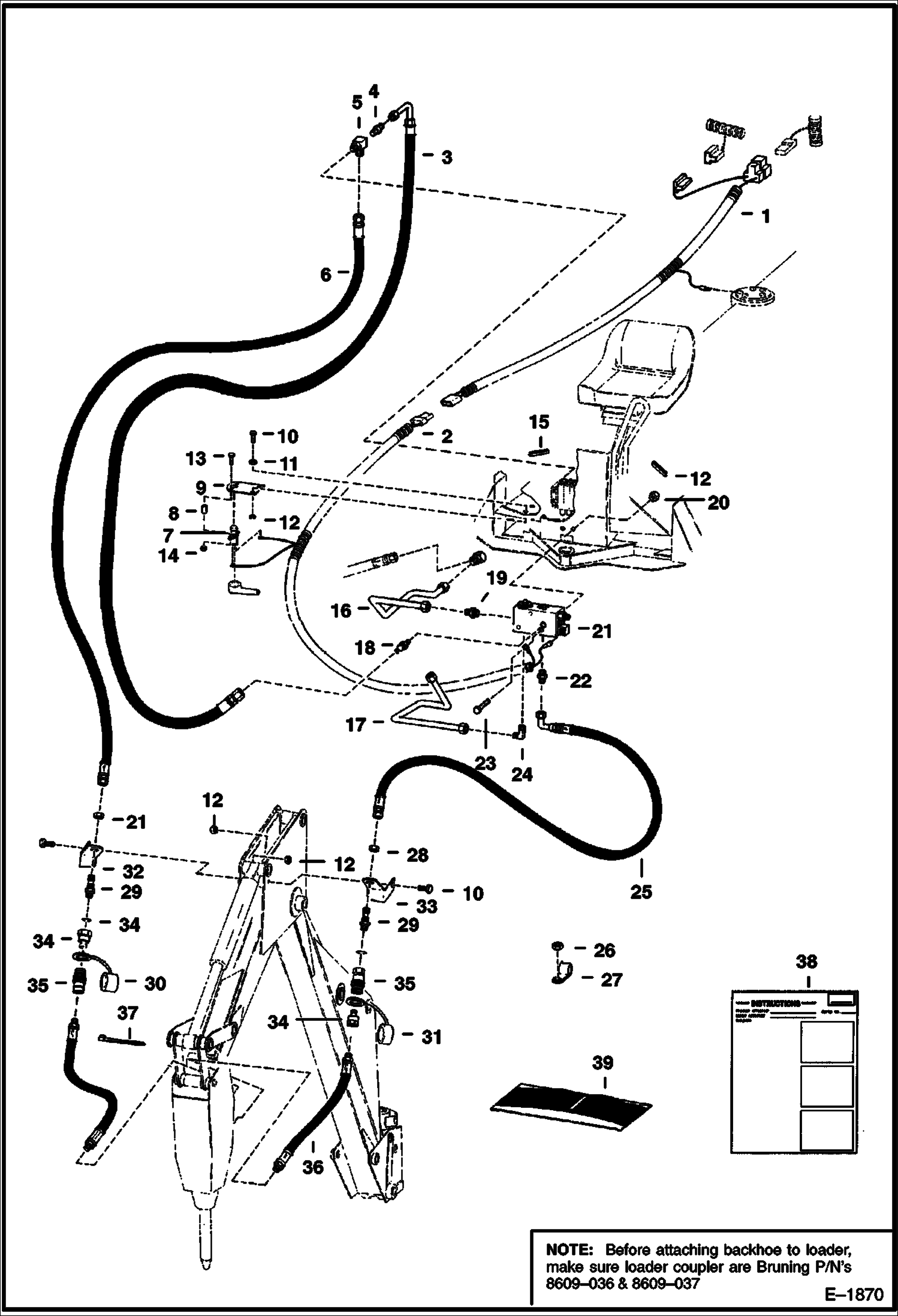 Схема запчастей Bobcat BREAKERS - BREAKER (Backhoe Mtg Kit) (5500) (Use on 913 Backhoe W/Gresen Control Valve) Loader