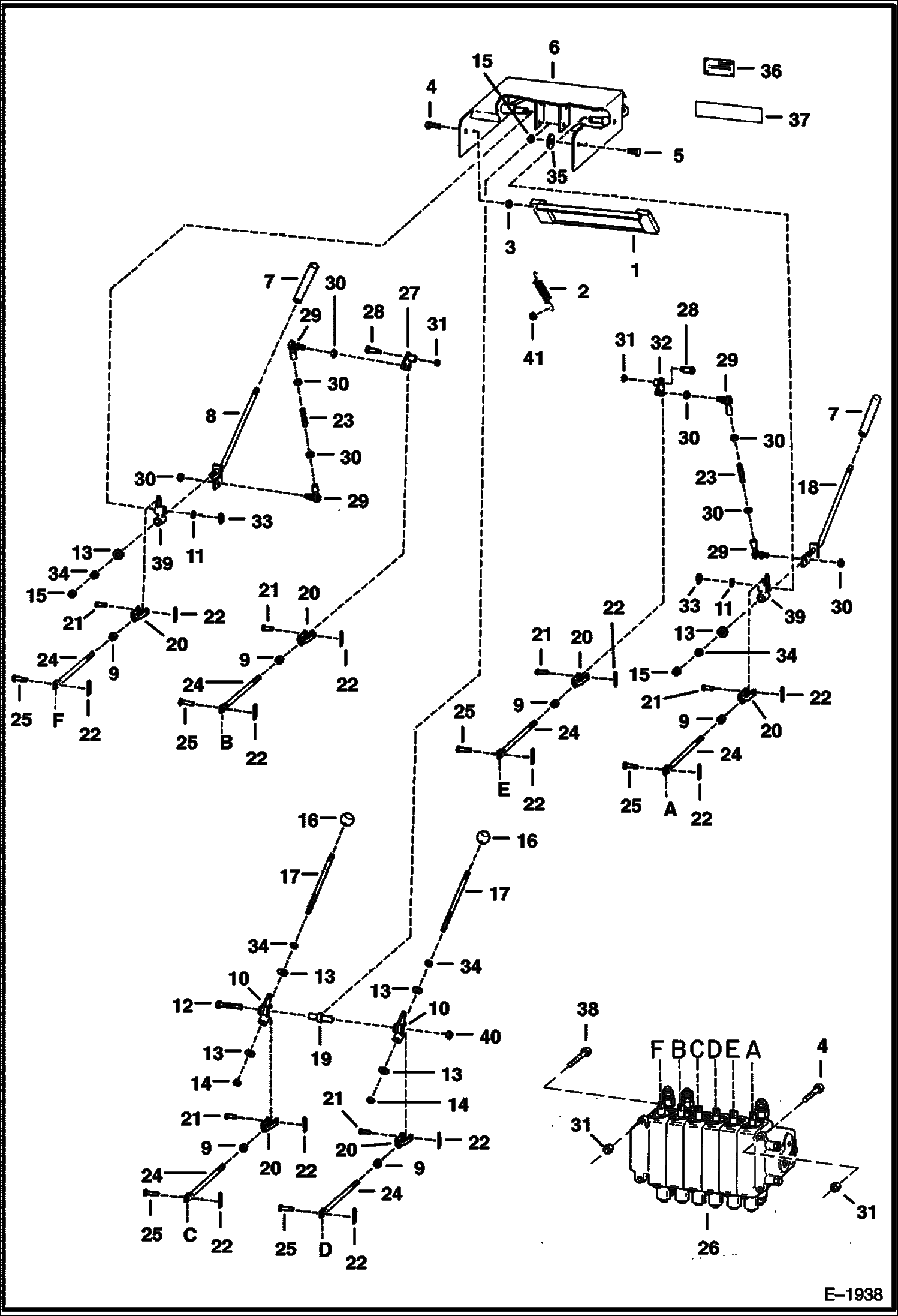 Схема запчастей Bobcat BACKHOE - CONTROLS (W/O Aux.) (401500101 & Above) 725S BACKHOE
