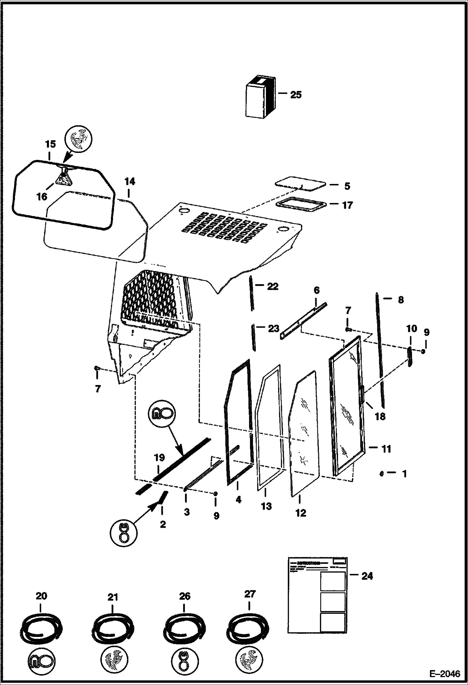Схема запчастей Bobcat 900s - CAB WINDOWS ACCESSORIES & OPTIONS