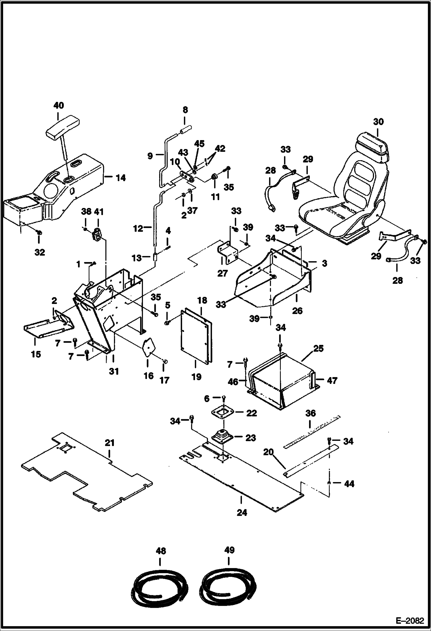 Схема запчастей Bobcat 231 - CONTROL CONSOLE, FLOORBOARDS AND SEAT CONTROLS