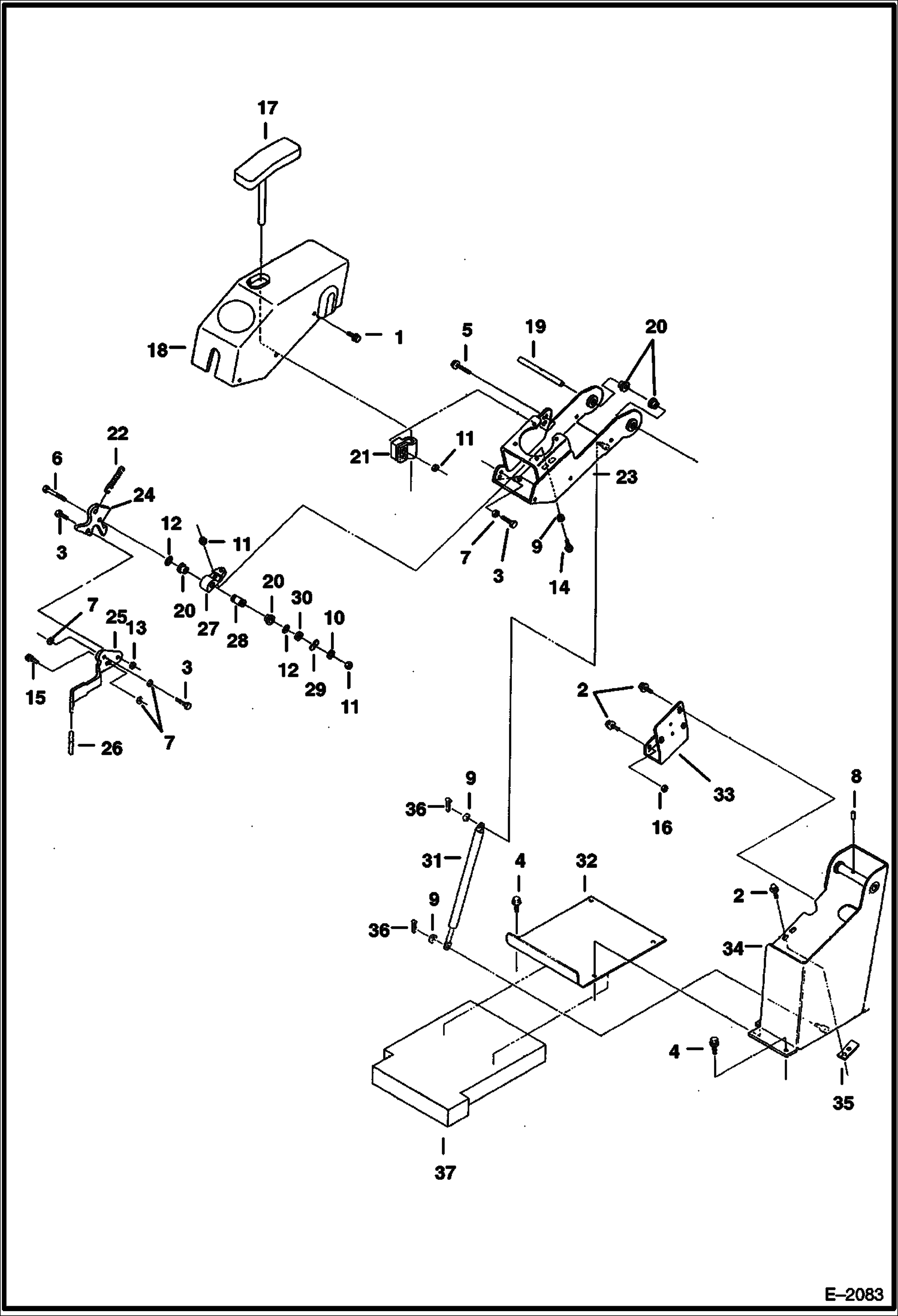 Схема запчастей Bobcat 231 - CONTROL CONSOLE (Left Hand) CONTROLS