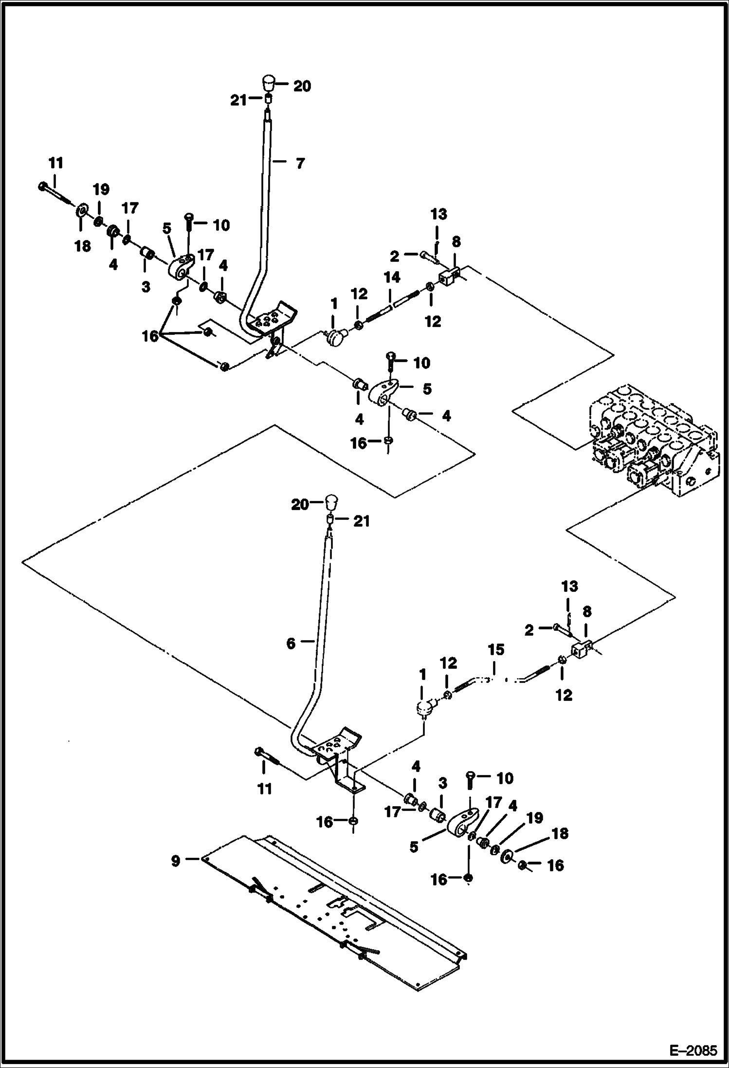 Схема запчастей Bobcat 231 - TRAVEL CONTROLS CONTROLS