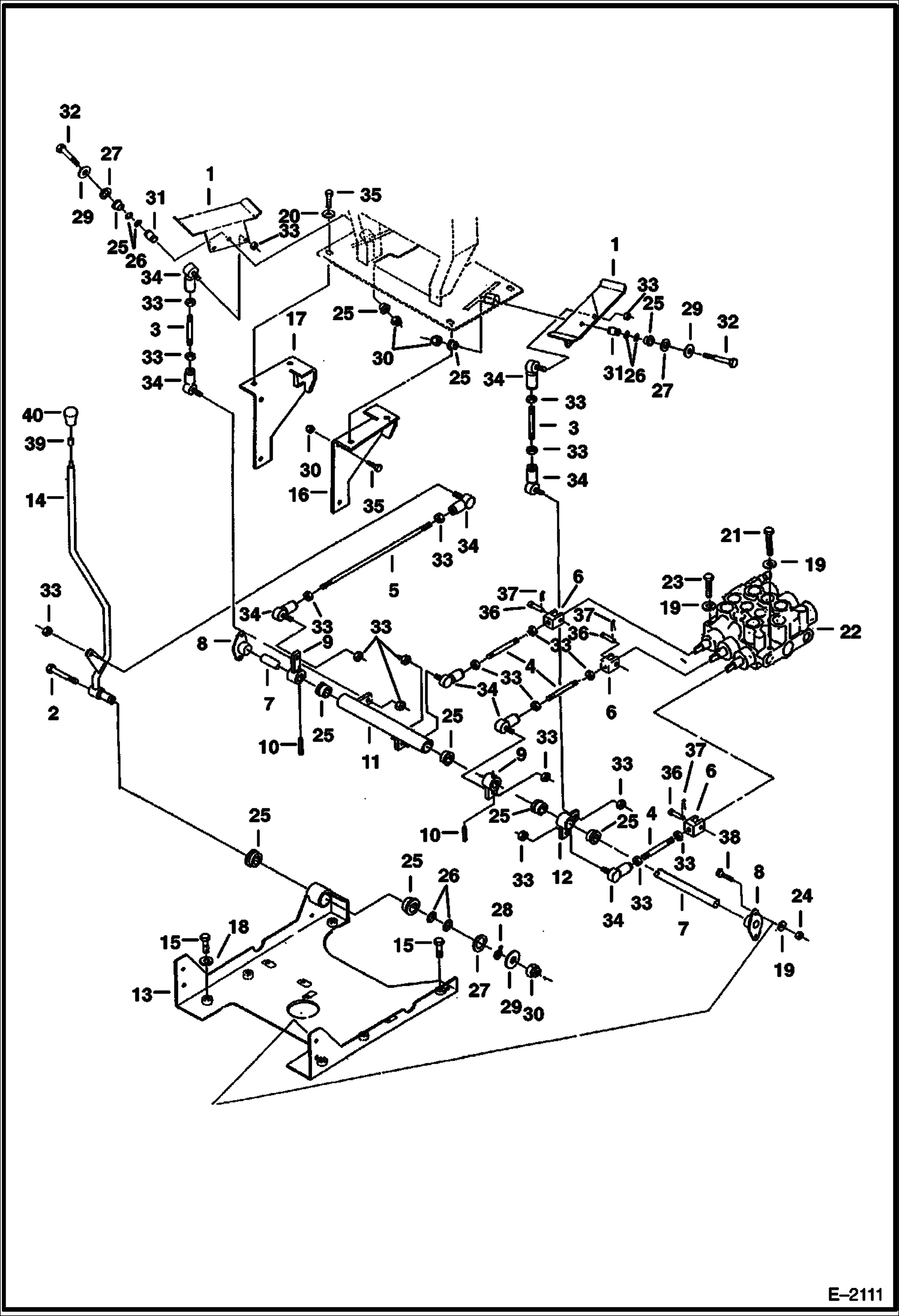 Схема запчастей Bobcat 220 - BLADE, BOOM SWING & AUXILIARY CONTROLS (S/N 508212952 & Above) WORK EQUIPMENT