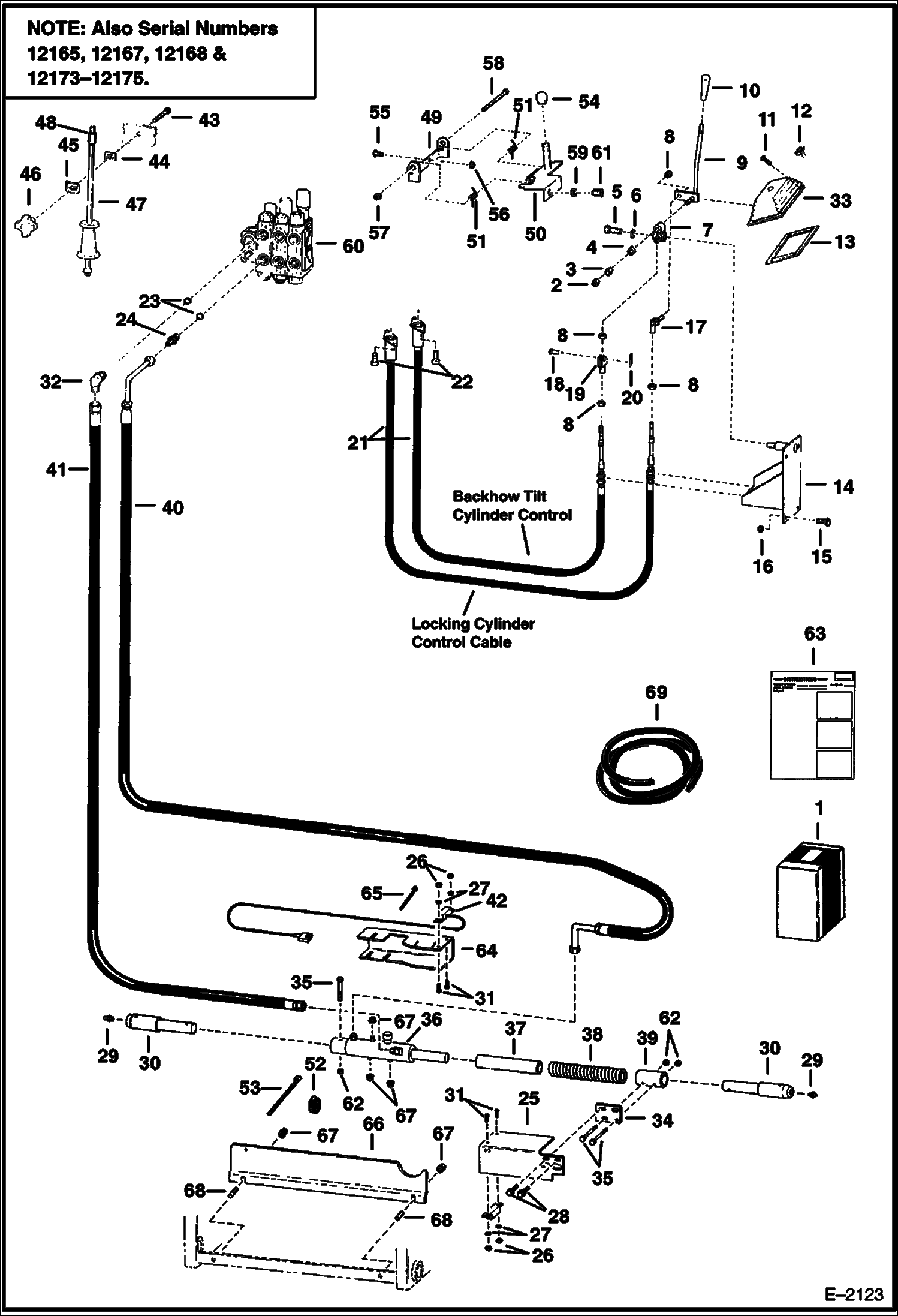 Схема запчастей Bobcat BACKHOE - BACKHOE (Rear Auxiliary Hydraulics) (2400) (2410 509212177 & Above) 911B/914B BACKHOE