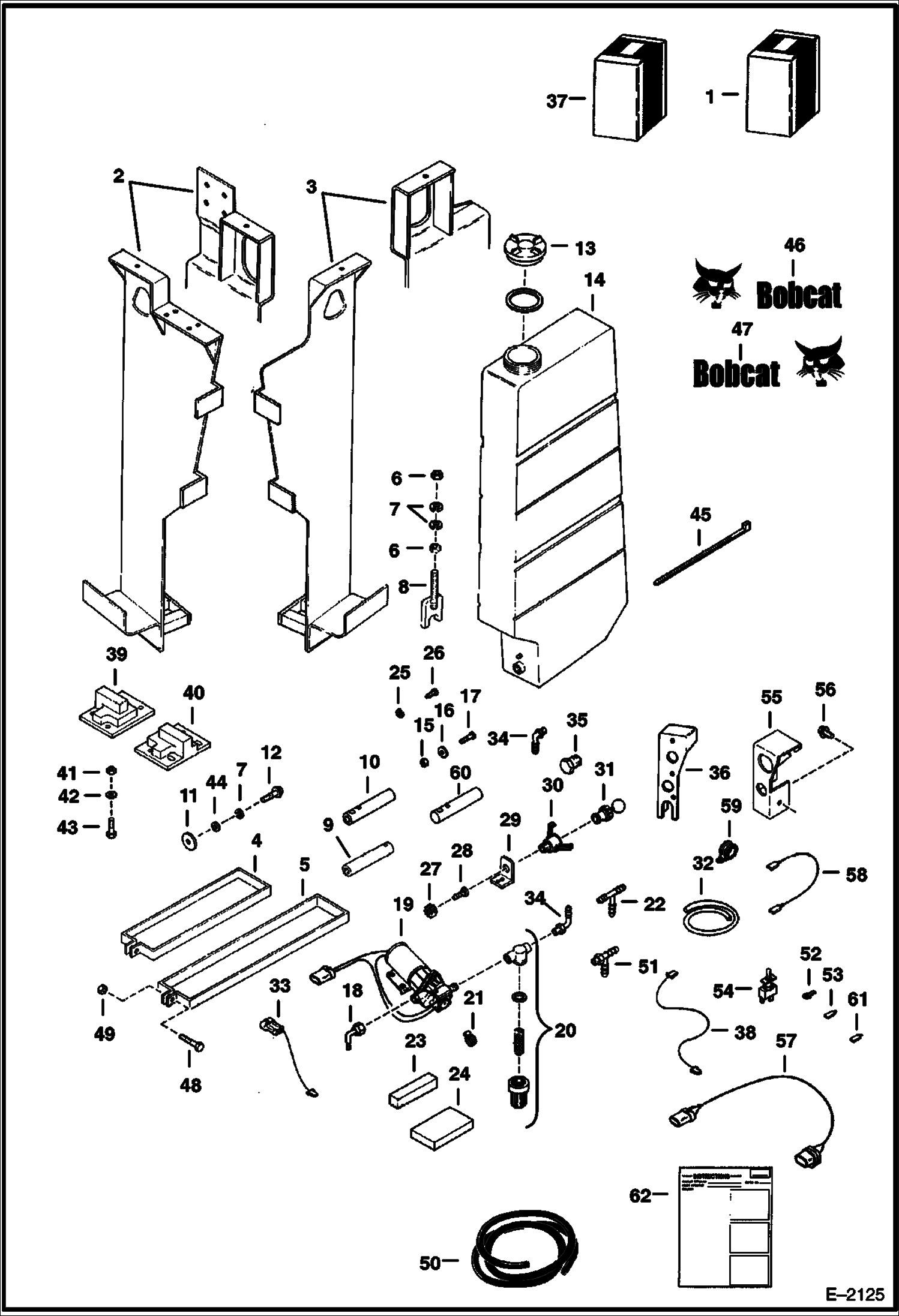Схема запчастей Bobcat WATER KIT - 740S & 750S WATER KIT (Water Pump Mounted on Mounting Brackets) Loader