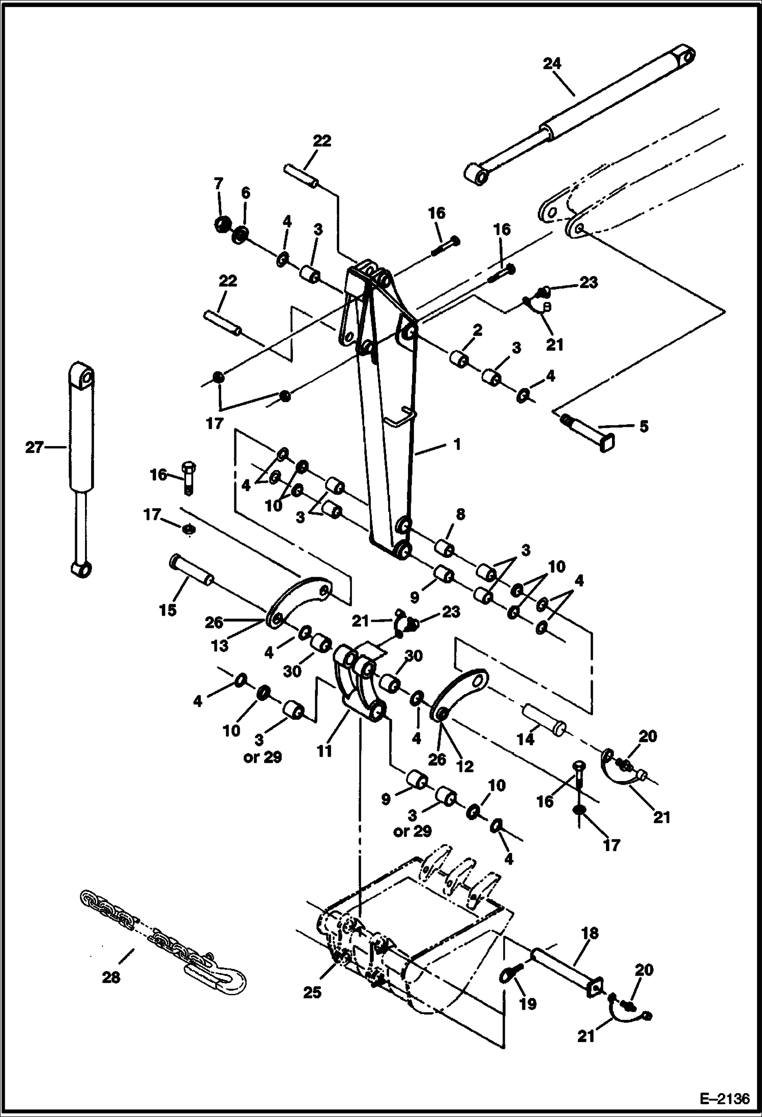 Схема запчастей Bobcat 220 - ARM WORK EQUIPMENT