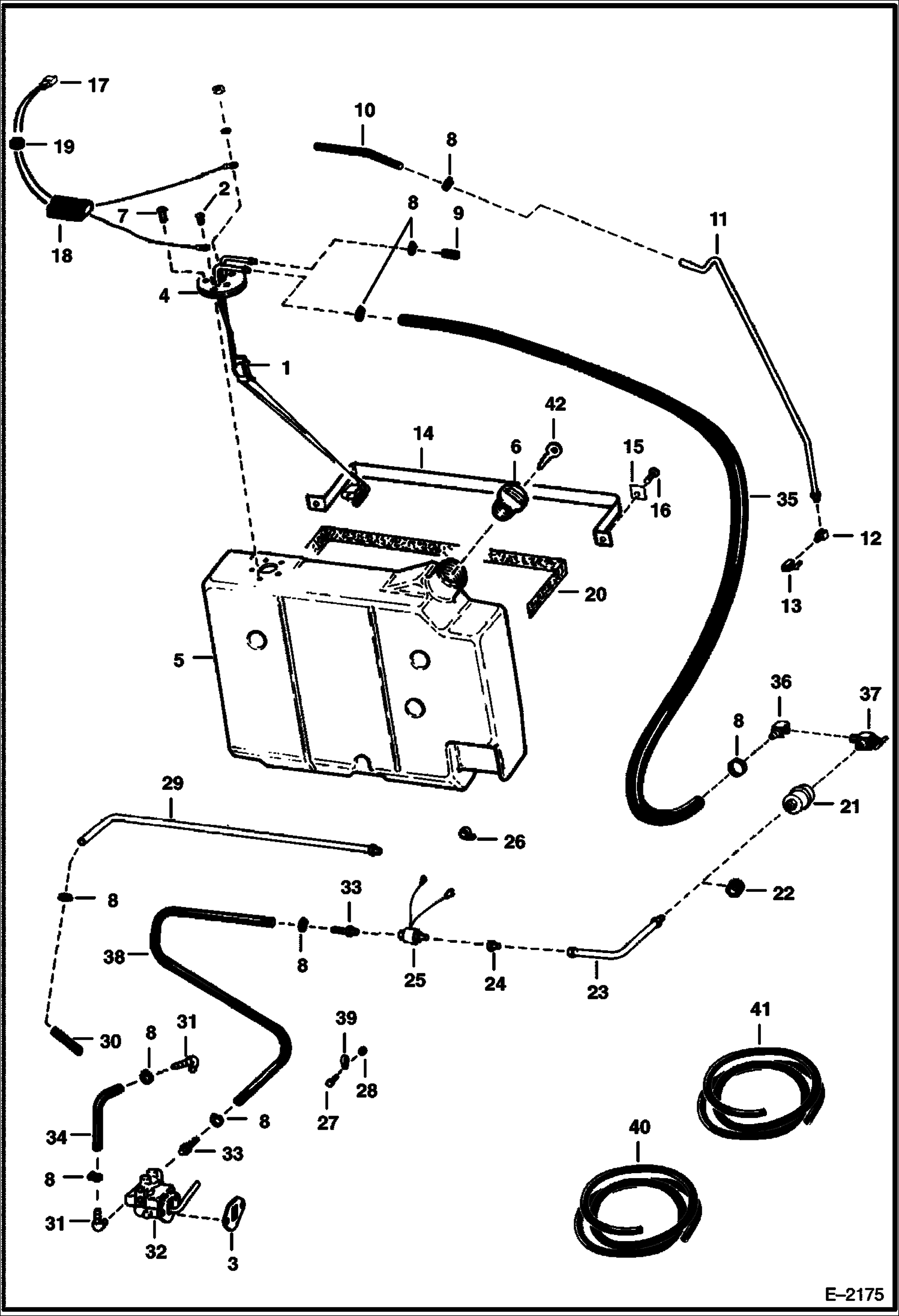 Схема запчастей Bobcat 500s - FUEL SYSTEM MAIN FRAME
