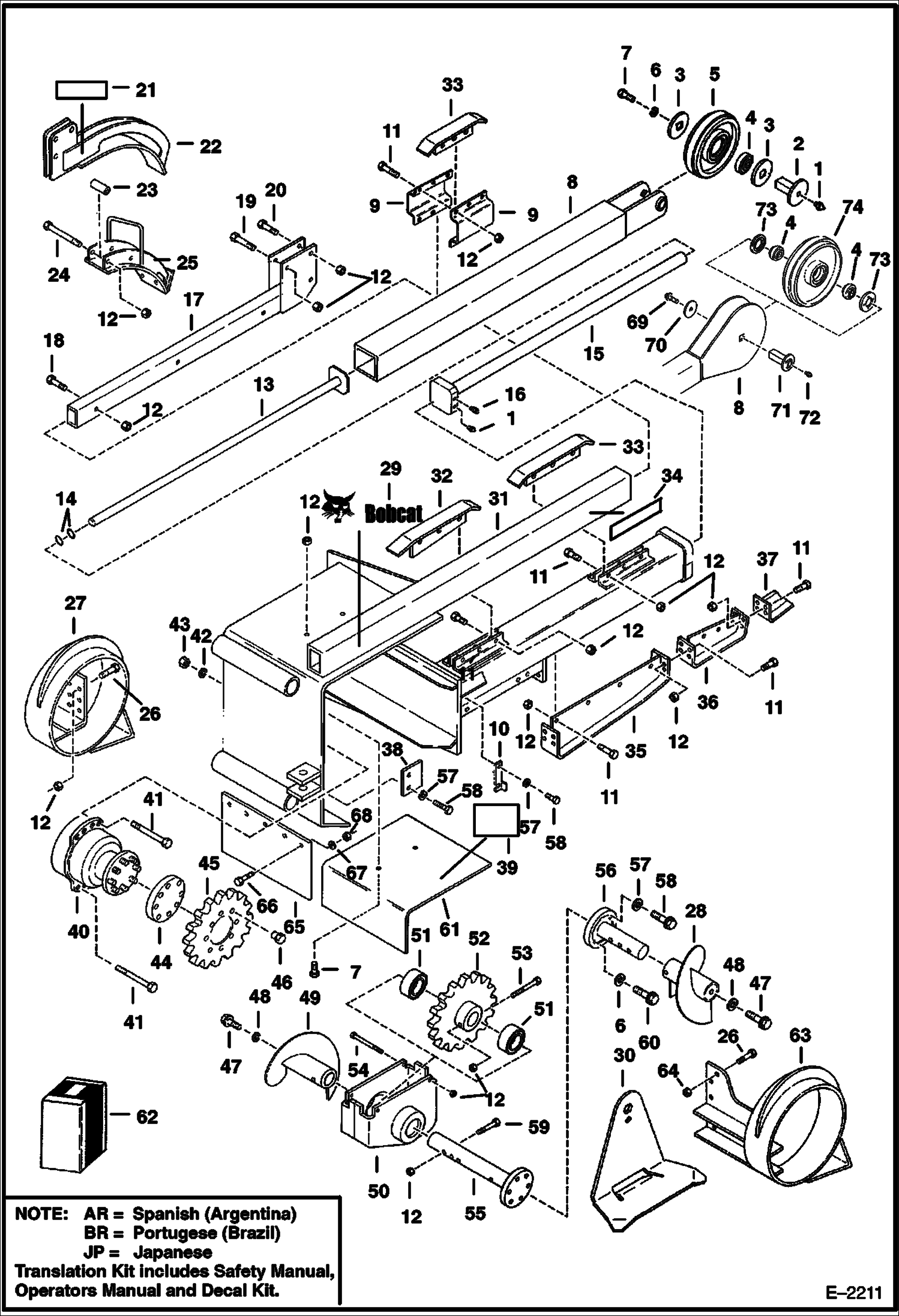 Схема запчастей Bobcat TRENCHERS - TRENCHER (Digging Group) (LT405 705100101 & Above) Loader