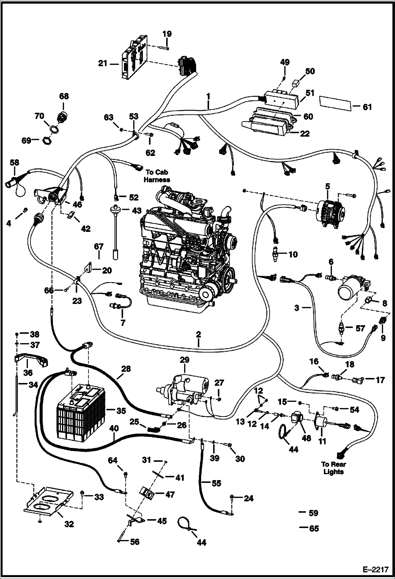 Схема запчастей Bobcat 700s - ENGINE ELECTRICAL CIRCUITRY ELECTRICAL SYSTEM