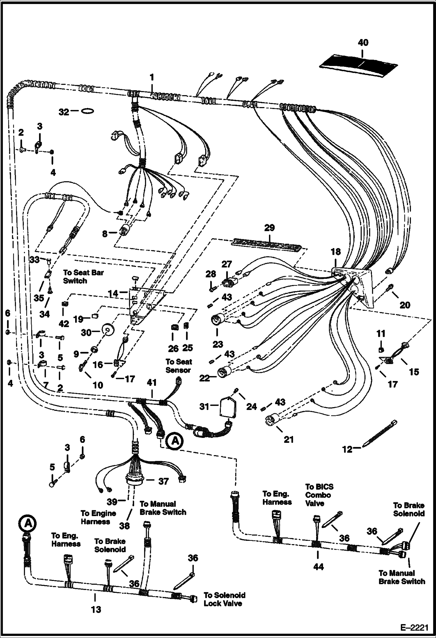 Схема запчастей Bobcat 700s - CAB ELECTRICAL CIRCUITRY (W/O B.O.S.S. Option) ELECTRICAL SYSTEM