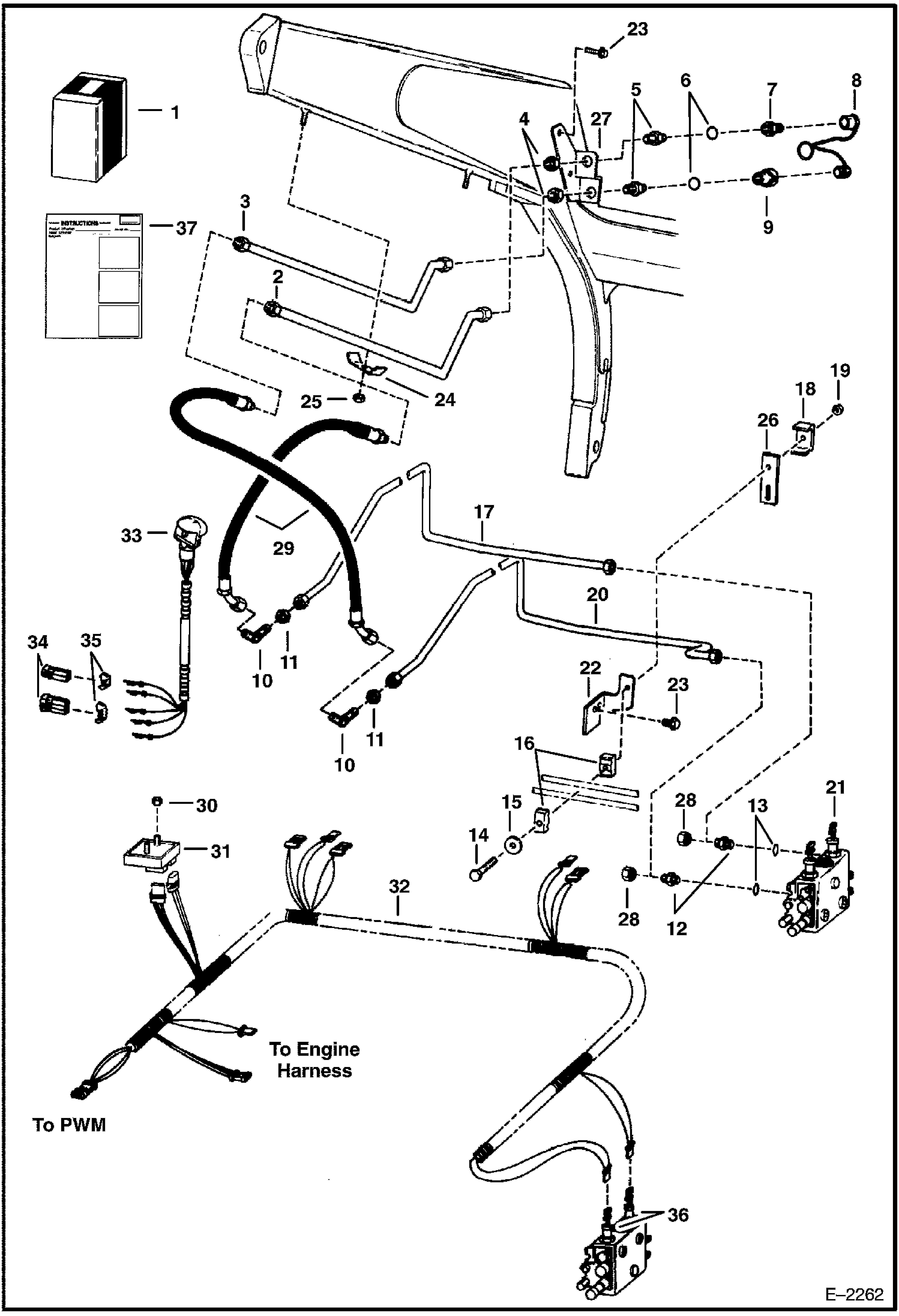 Схема запчастей Bobcat 700s - FRONT AUXILIARY KIT (W/Poppet Couplers) (S/N 5147 12461 & Bel, 5149 11209 & Bel) ACCESSORIES & OPTIONS