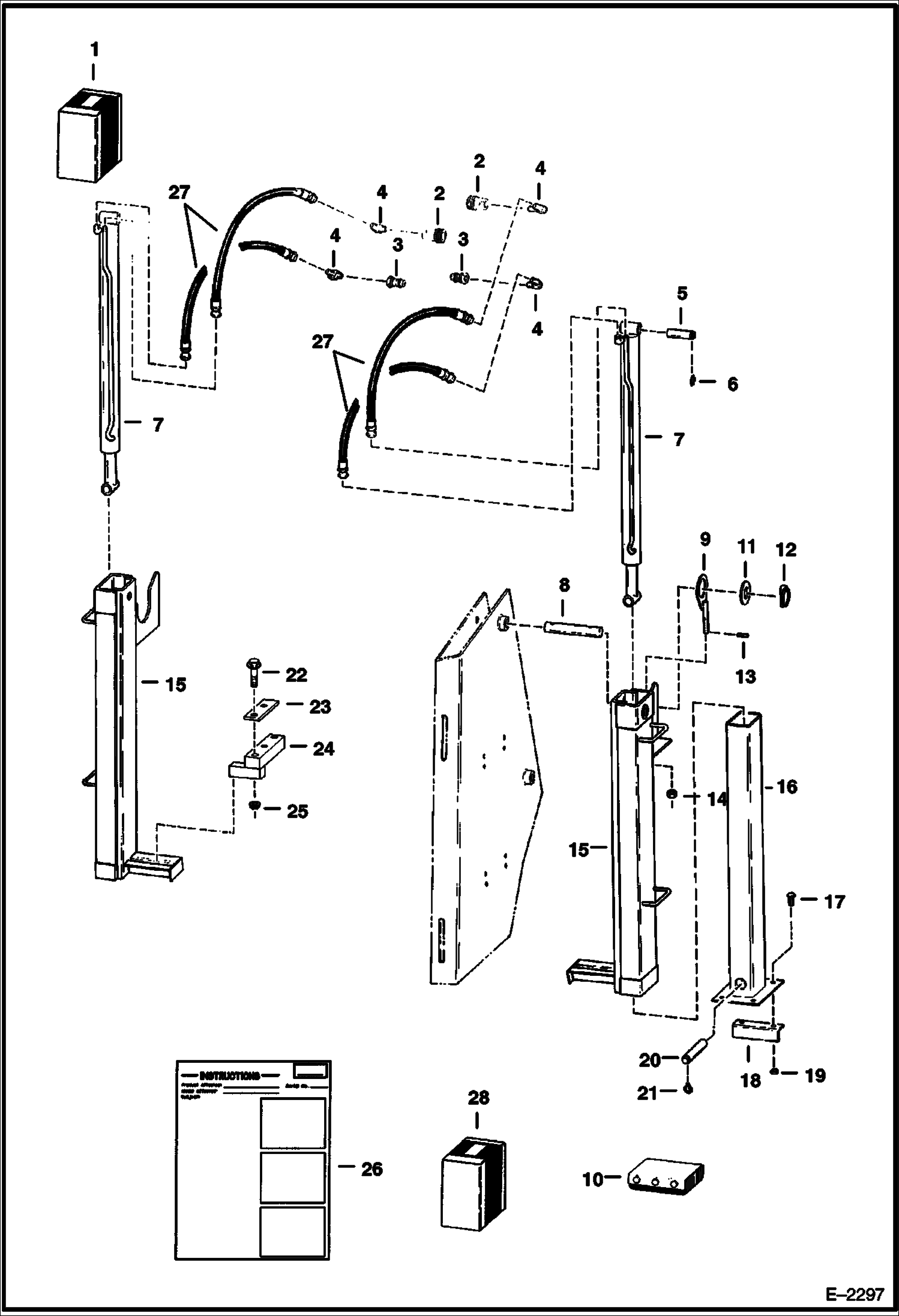 Схема запчастей Bobcat BACKHOE - BACKHOE (Rear Stabilizer) (873) REAR STABILIZERS