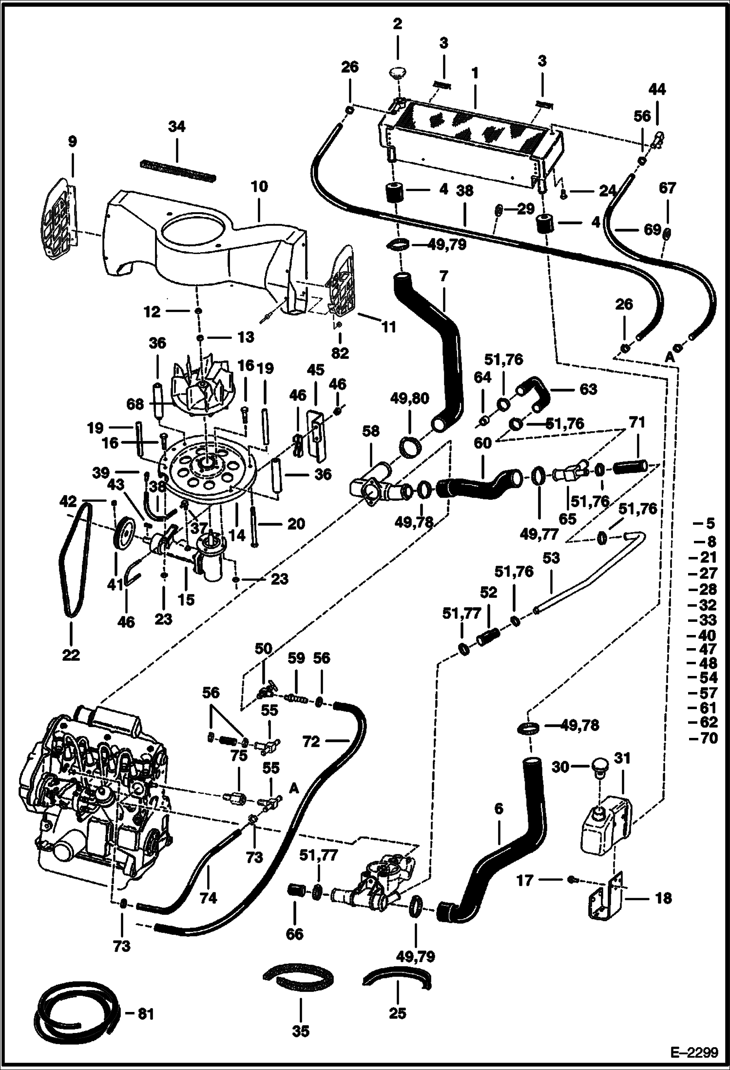 Схема запчастей Bobcat 700s - COOLING SYSTEM POWER UNIT