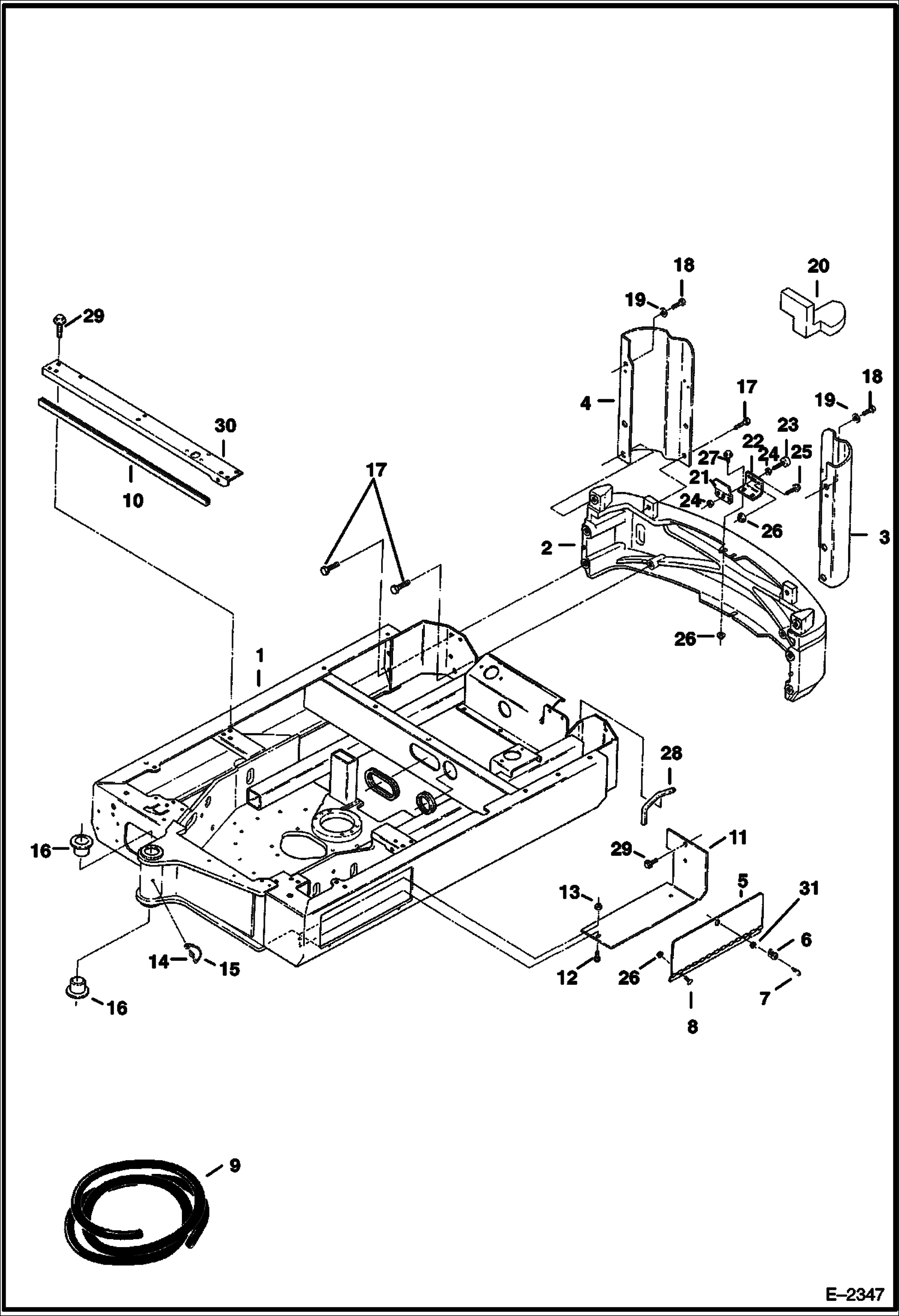 Схема запчастей Bobcat 322 - UPPERSTRUCTURE & COUNTERWEIGHTS MAIN FRAME