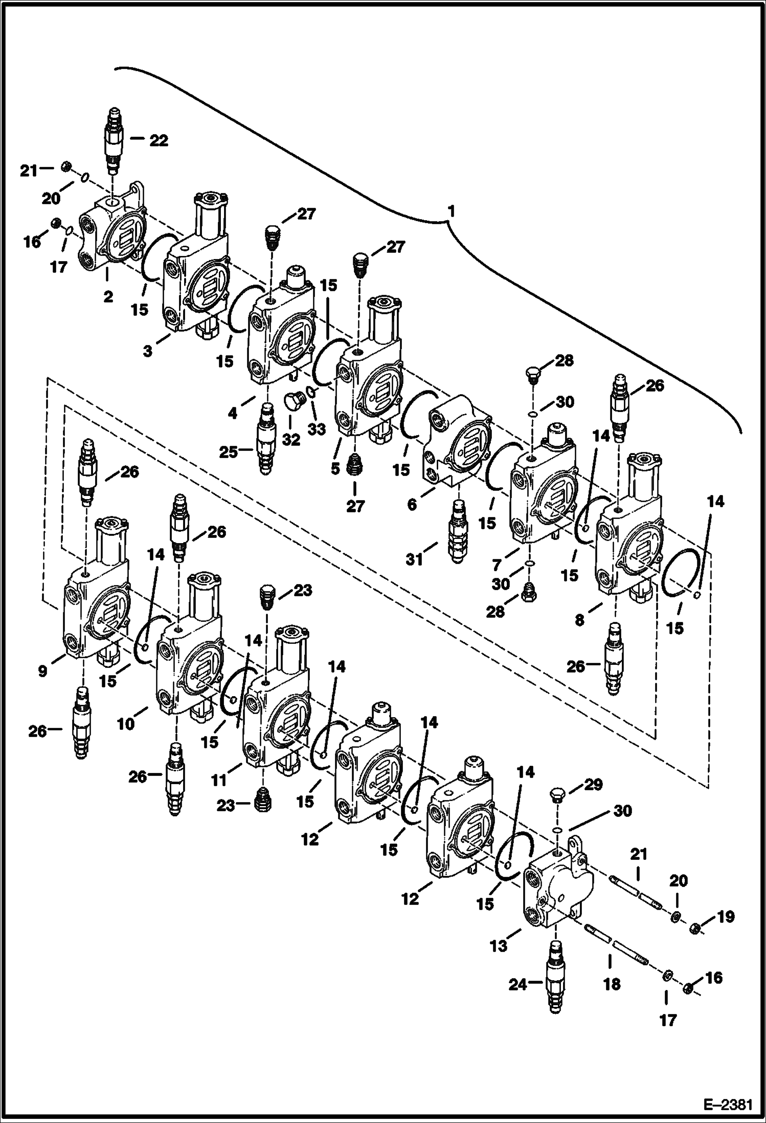 Схема запчастей Bobcat 337 - CONTROL VALVE HYDRAULIC SYSTEM