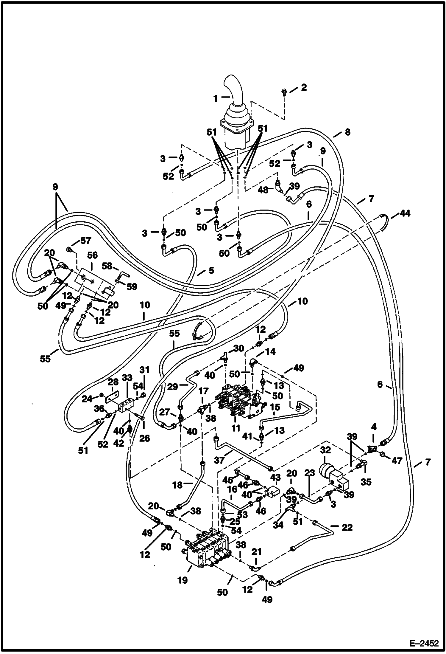 Схема запчастей Bobcat 334 - HYDRAULIC CIRCUITRY (L.H. Joystick Controls - W/ISO/Standard Selector Valve) (S/N 512917113 & Above, 516711271 & Above, and 517711001 & Above) HYDRAULIC SYSTEM