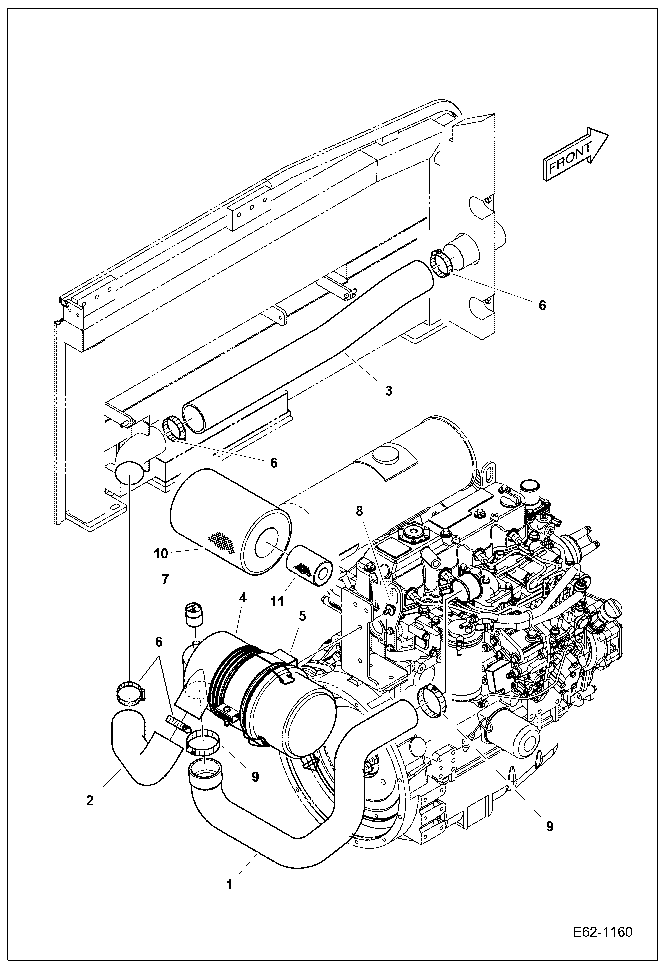 Схема запчастей Bobcat E62 - ENGINE AND ATTACHING PARTS (Air Cleaner) POWER UNIT
