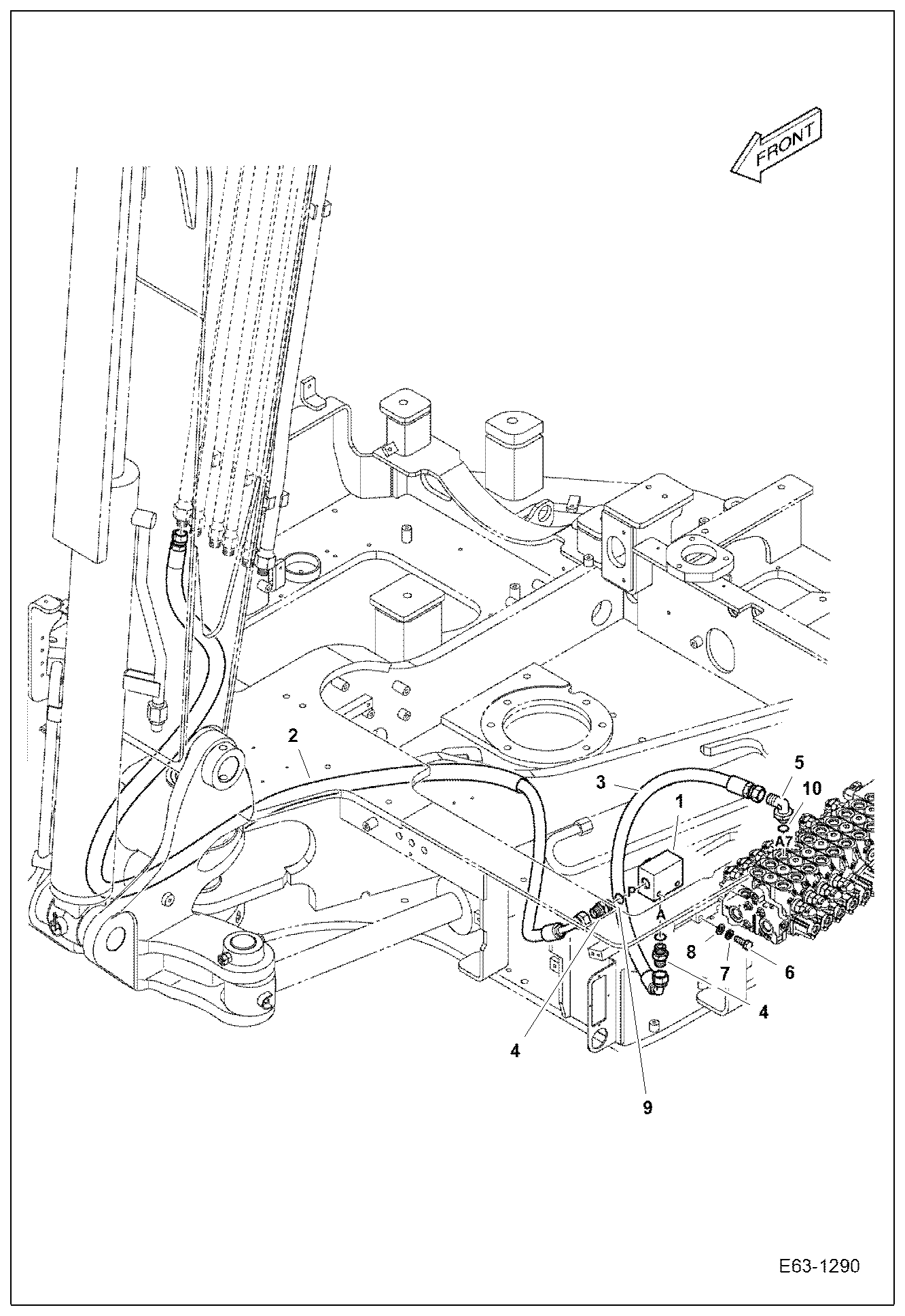 Схема запчастей Bobcat E62 - HYDRAULIC CIRCUITRY (Control Valve) HYDRAULIC SYSTEM