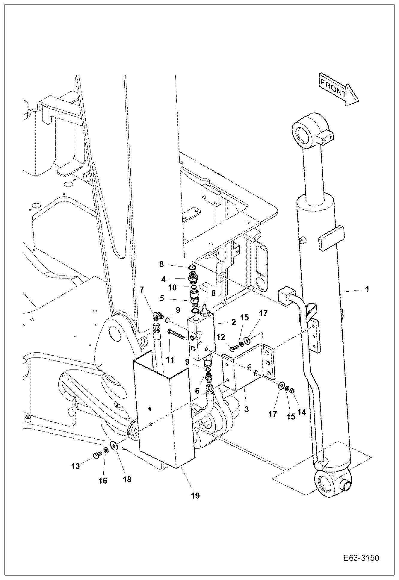 Схема запчастей Bobcat E62 - HYDRAULIC CIRCUITRY (Boom Lock Valve) HYDRAULIC SYSTEM
