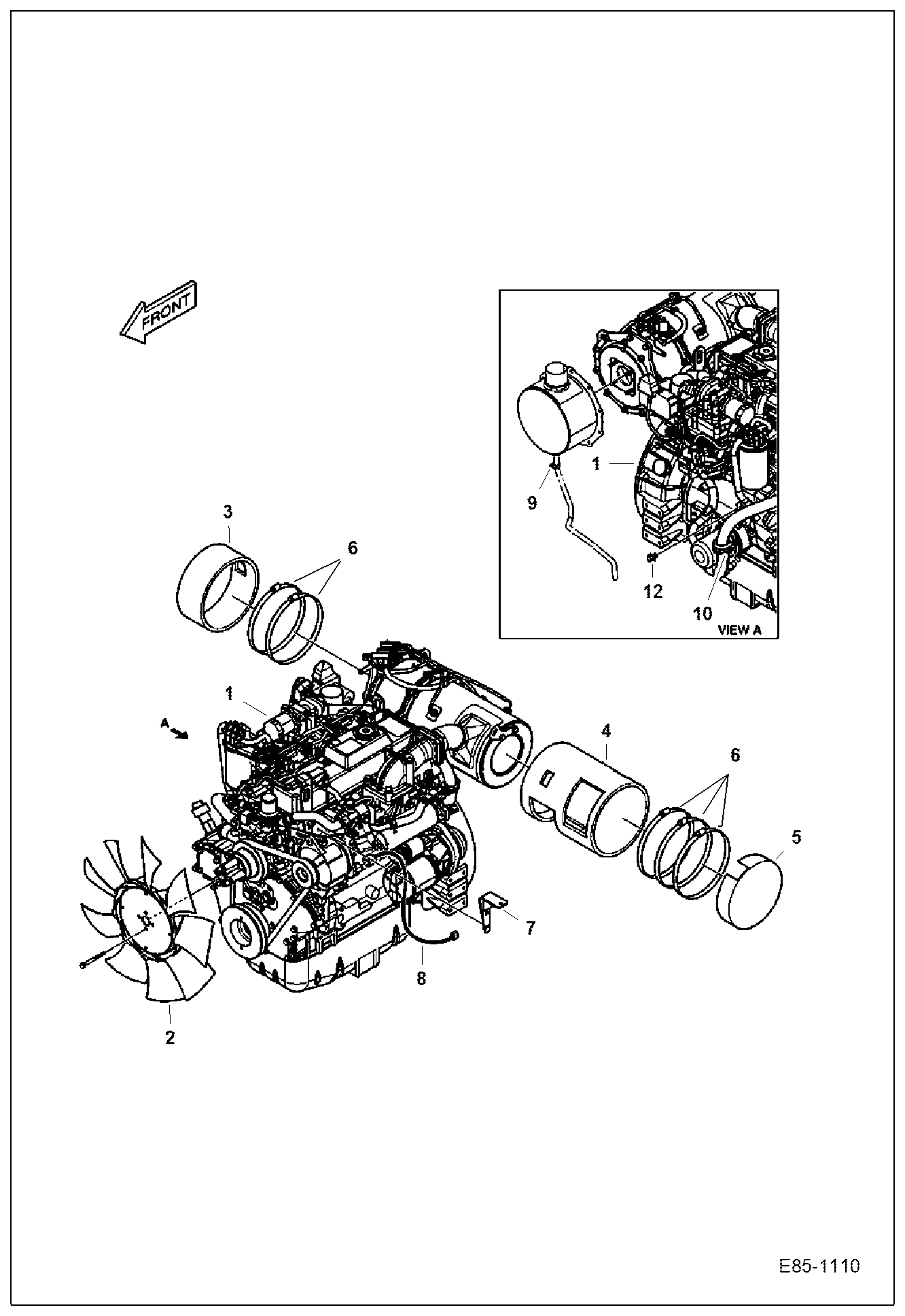 Схема запчастей Bobcat E85 - ENGINE & ATTACHING PARTS POWER UNIT