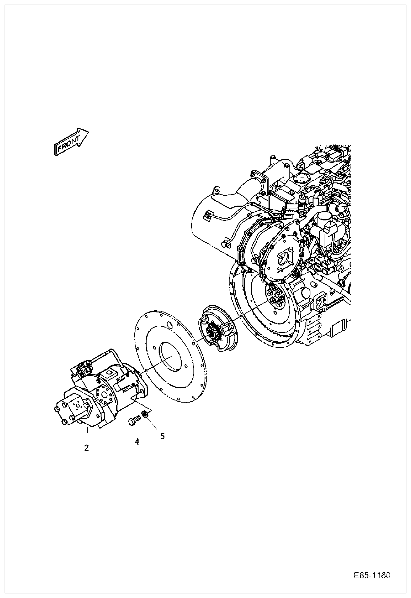 Схема запчастей Bobcat E85 - ENGINE & ATTACHING PARTS (Pump Mounting) POWER UNIT