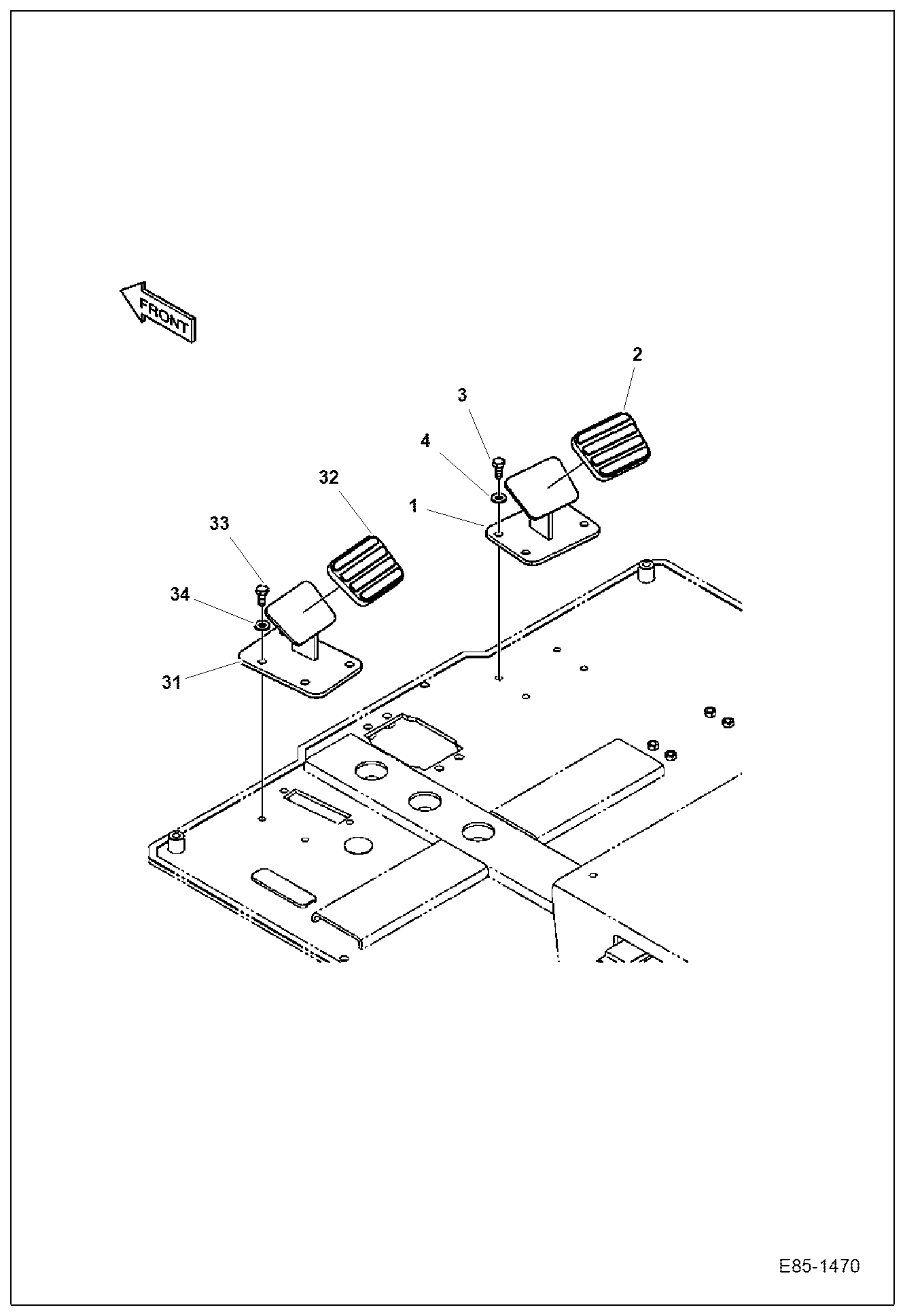 Схема запчастей Bobcat E62 - CONTROLS (Pedal) CONTROLS
