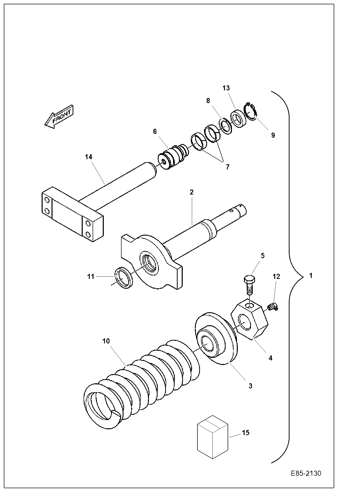 Схема запчастей Bobcat E85 - TRACK TENSIONER UNDERCARRIAGE