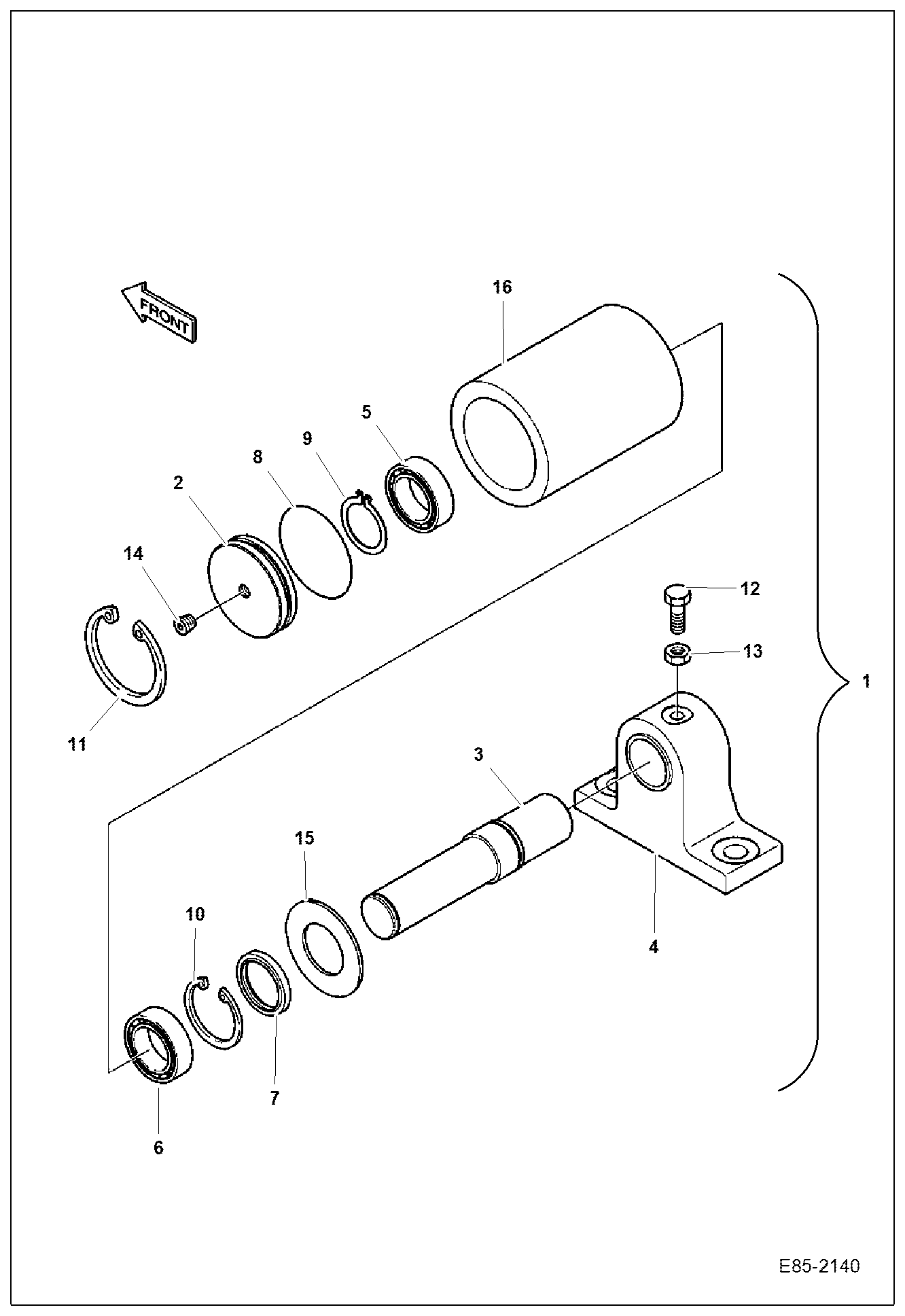 Схема запчастей Bobcat E85 - TRACK ROLLER (Top) UNDERCARRIAGE