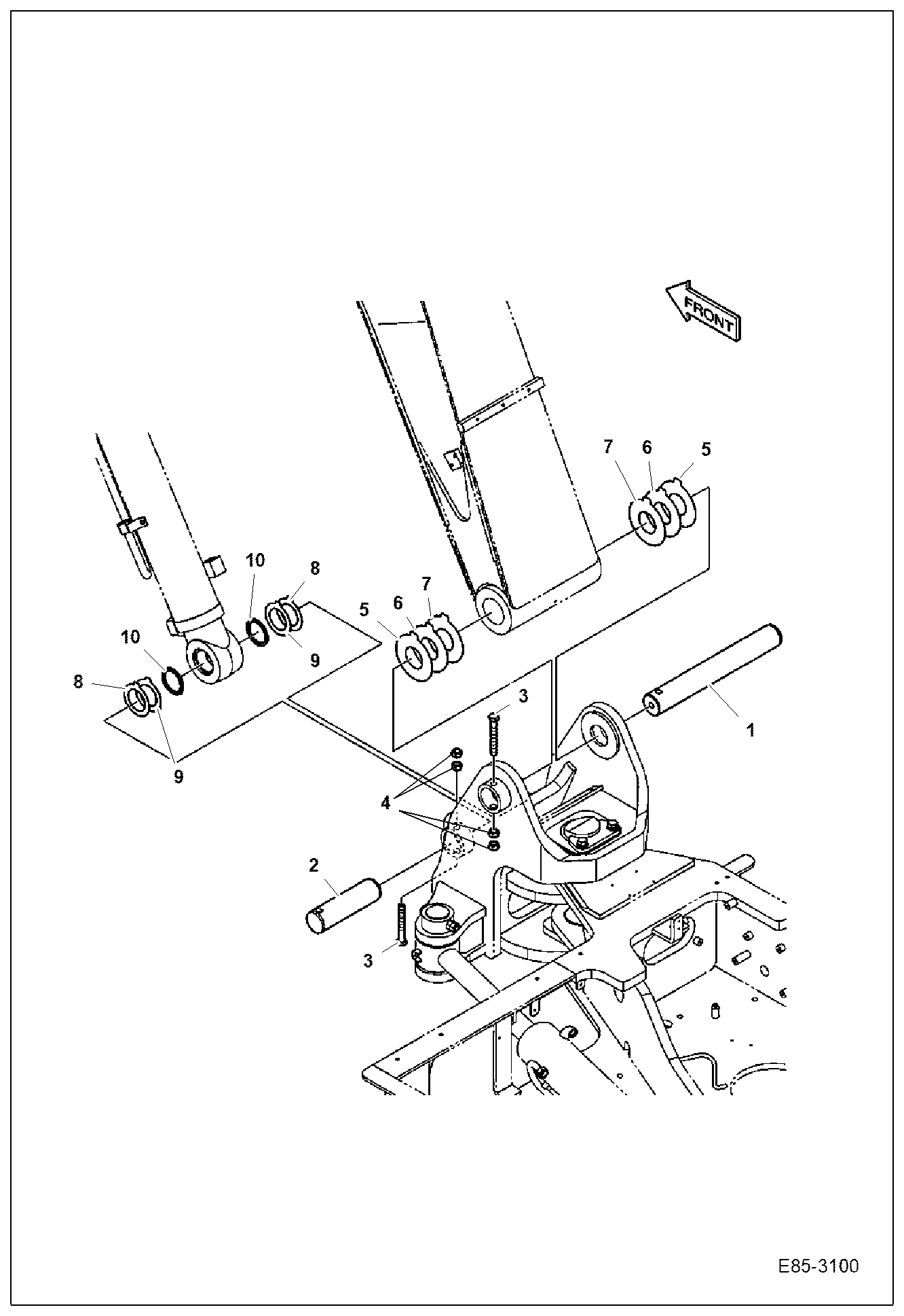 Схема запчастей Bobcat E85 - BOOM (Mounting) WORK EQUIPMENT