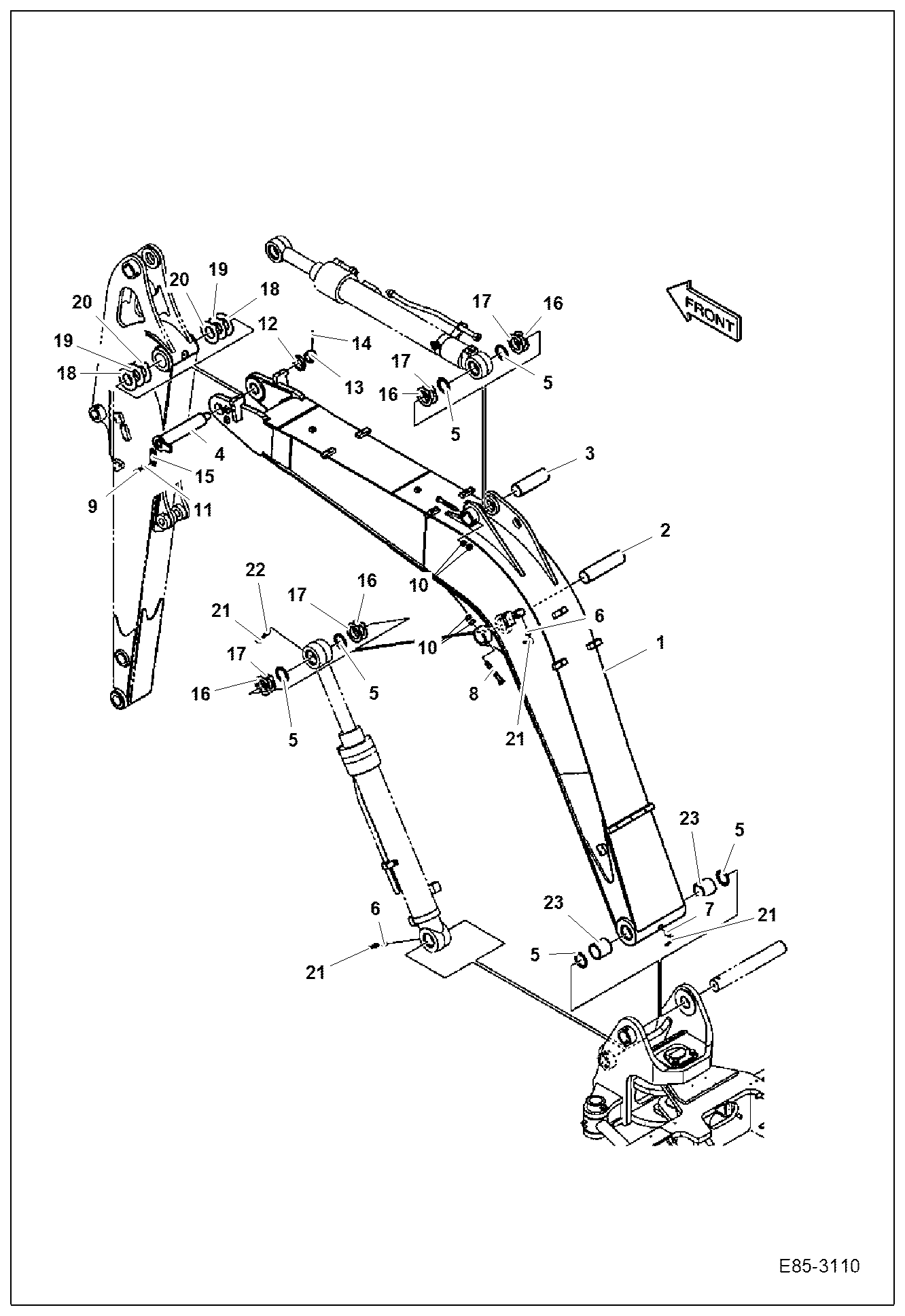 Схема запчастей Bobcat E85 - BOOM WORK EQUIPMENT