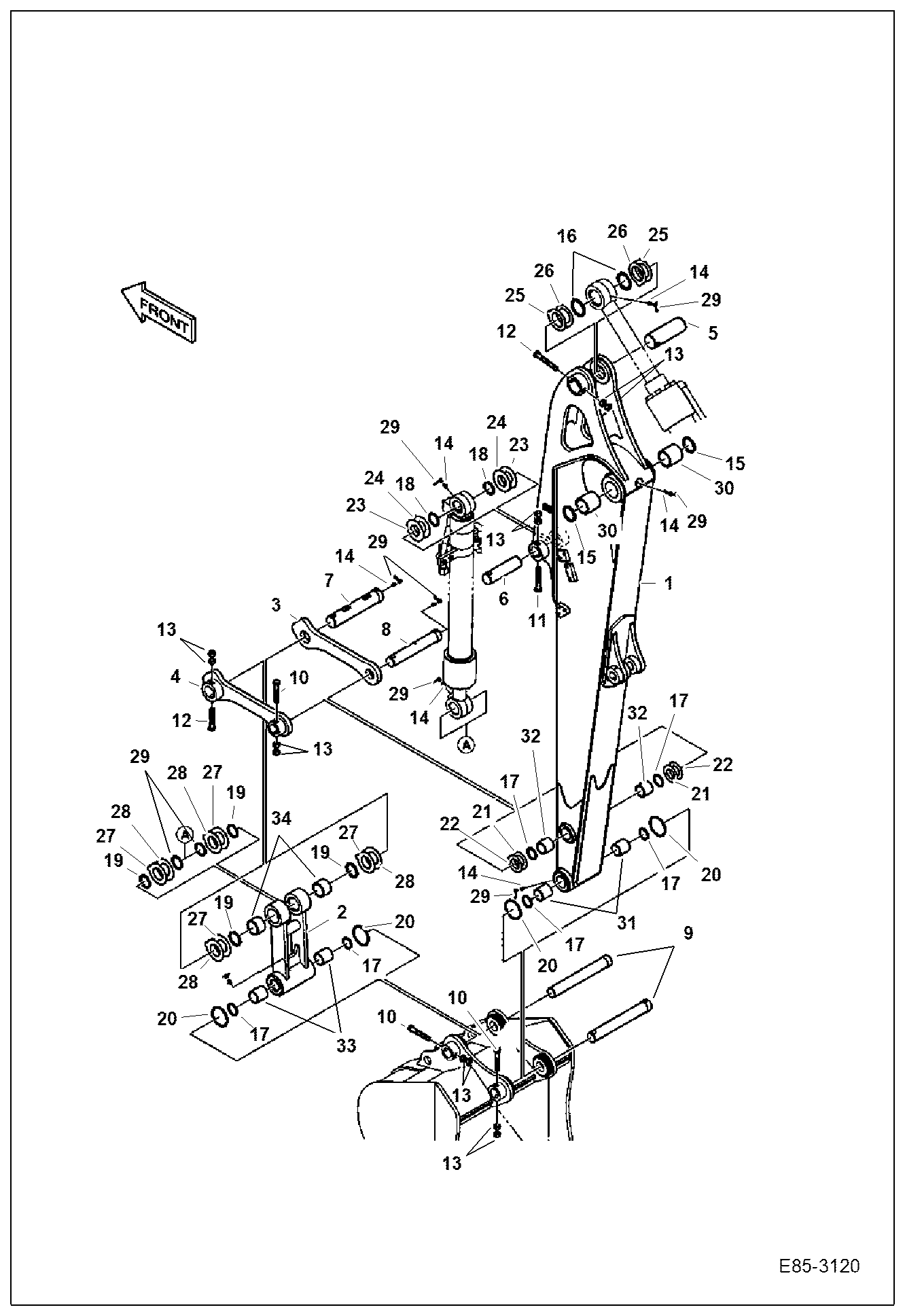 Схема запчастей Bobcat E85 - ARM (2.25m) WORK EQUIPMENT