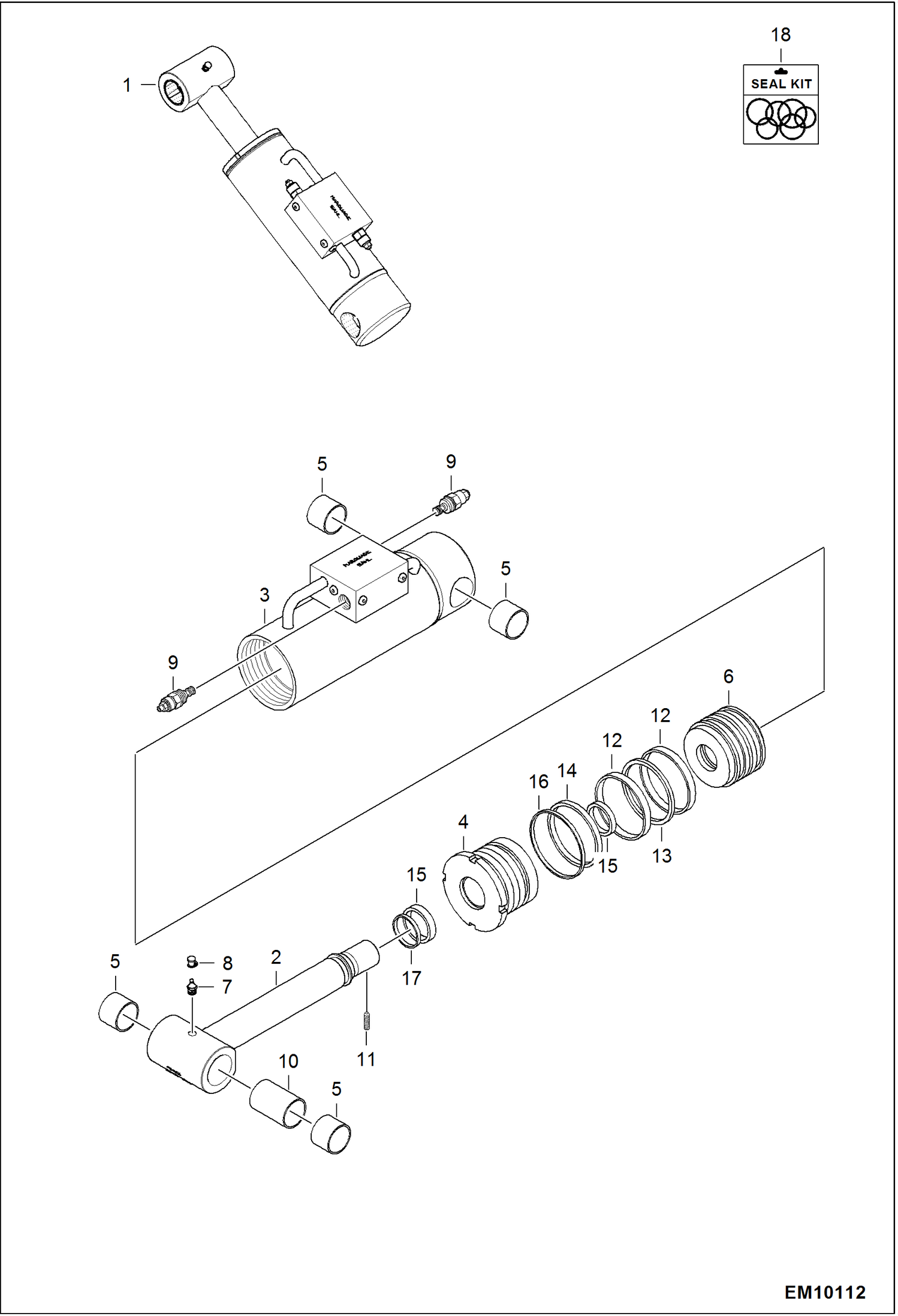 Схема запчастей Bobcat T40140 - FRAME LEVELING CYLINDER HYDRAULIC SYSTEM