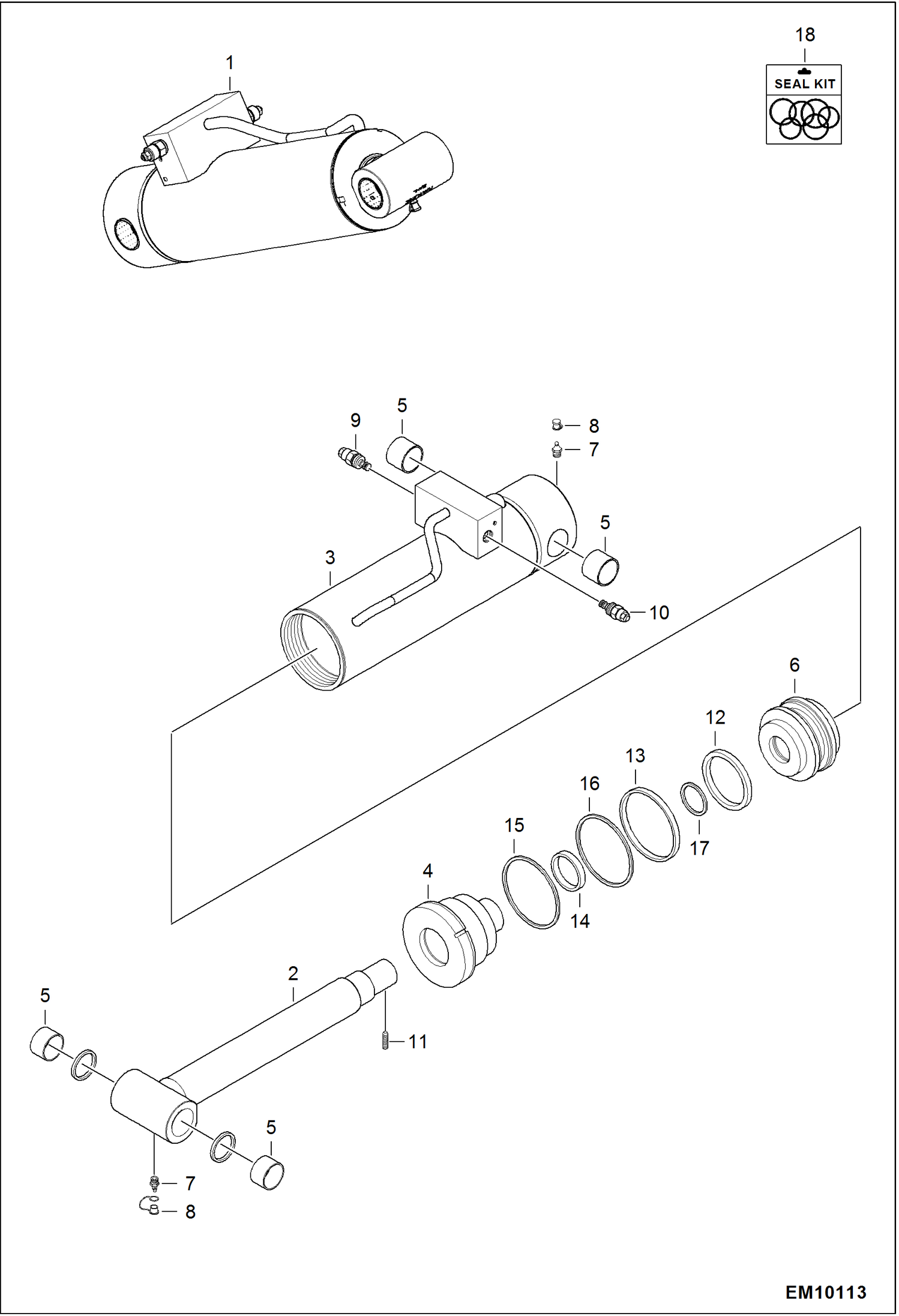 Схема запчастей Bobcat T40140 - STABILIZER CYLINDER HYDRAULIC SYSTEM