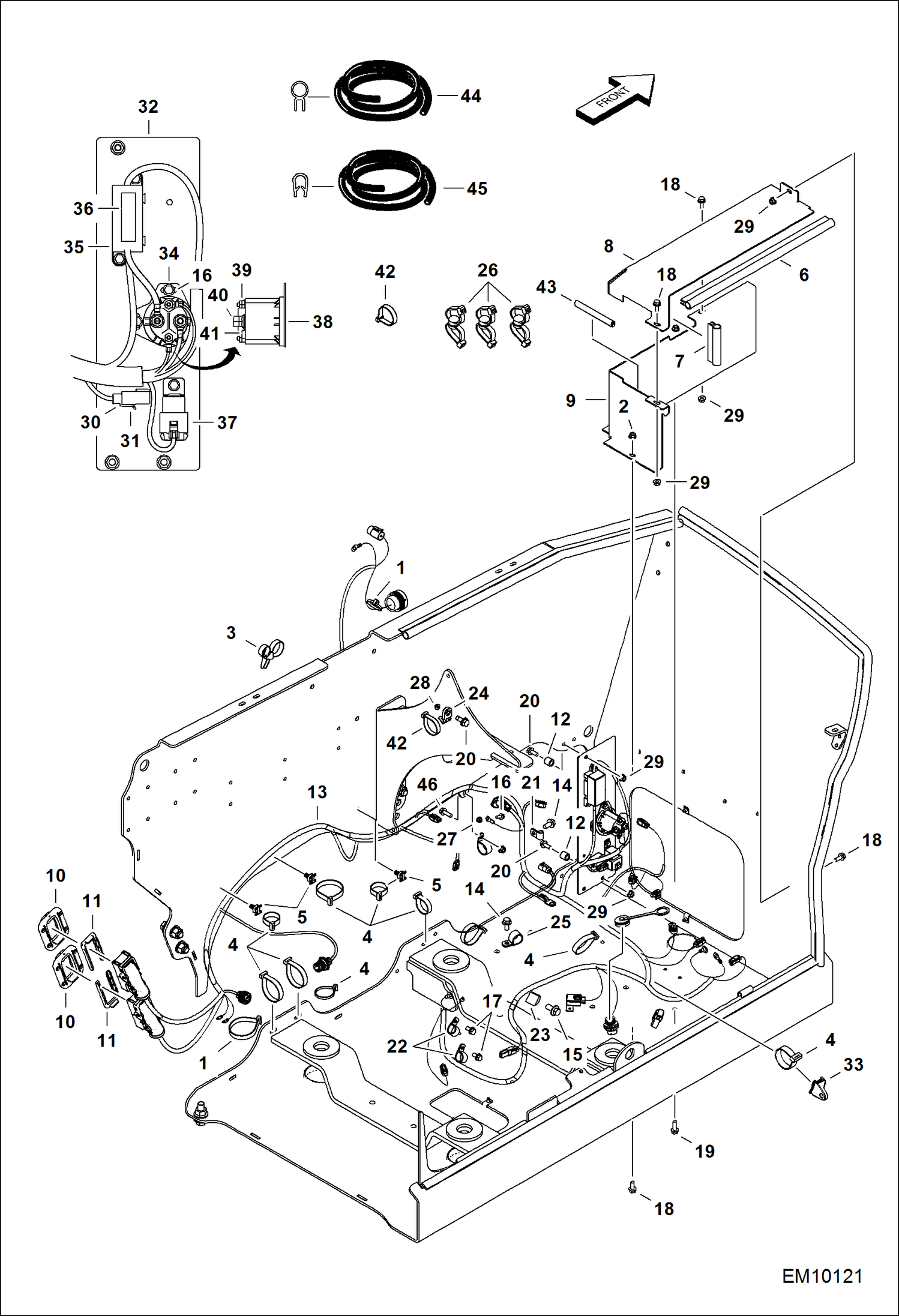Схема запчастей Bobcat T40140 - ENGINE ELECTRICAL CIRCUITRY (Harness) ELECTRICAL SYSTEM