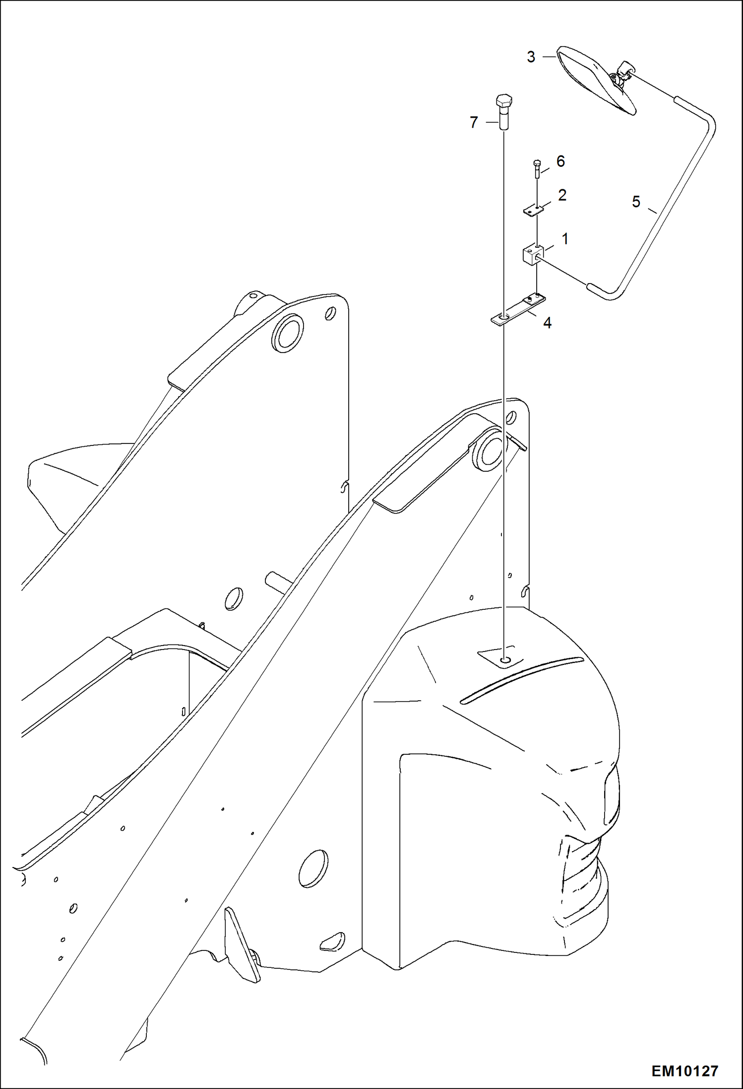 Схема запчастей Bobcat T40140 - REAR MIRROR ACCESSORIES & OPTIONS