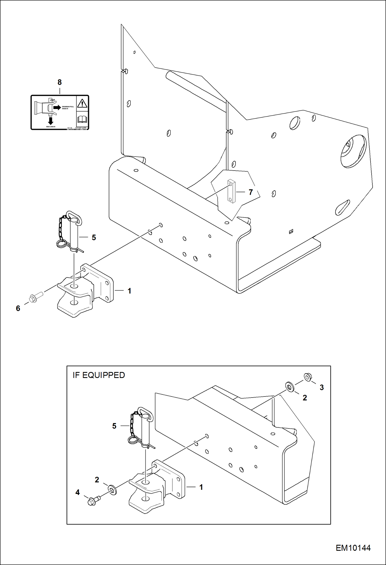 Схема запчастей Bobcat T40140 - HITCH CRAMER ACCESSORIES & OPTIONS