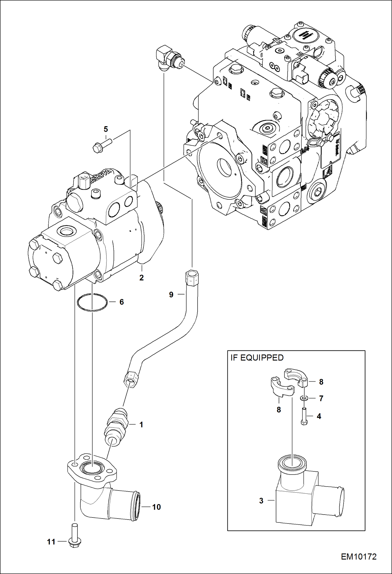 Схема запчастей Bobcat T40140 - HYDRAULIC CIRCUITRY (Gear Pump) HYDRAULIC SYSTEM