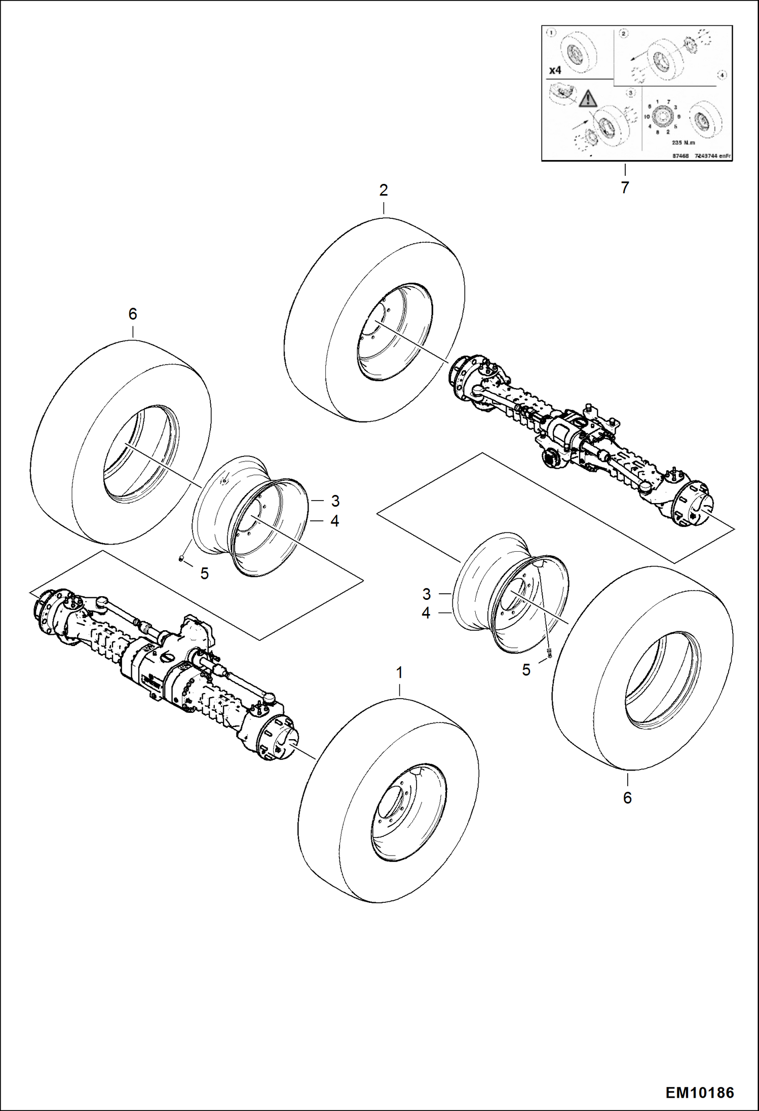 Схема запчастей Bobcat T40140 - WHEELS ACCESSORIES & OPTIONS