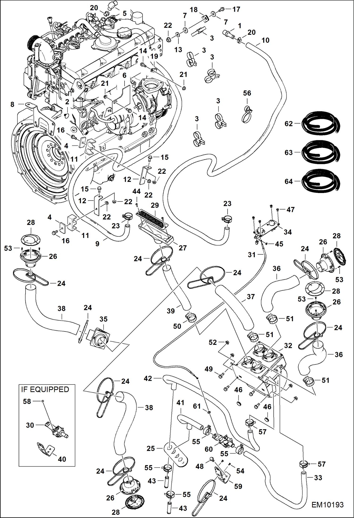 Схема запчастей Bobcat T40140 - HEATER MAIN FRAME