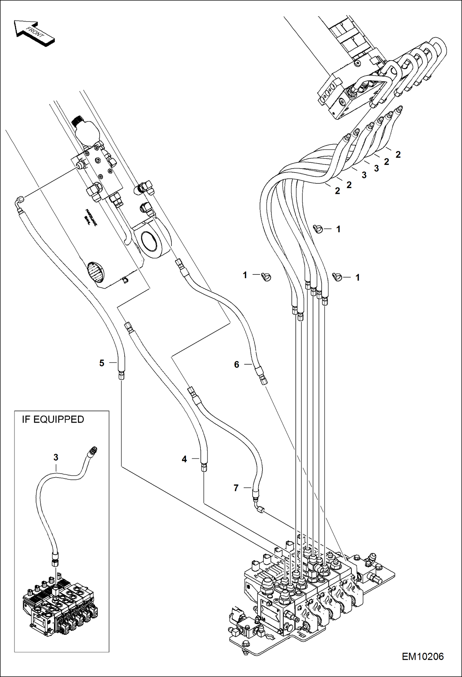 Схема запчастей Bobcat T40140 - HYDRAULIC CIRCUITRY (Fixed Boom) HYDRAULIC SYSTEM
