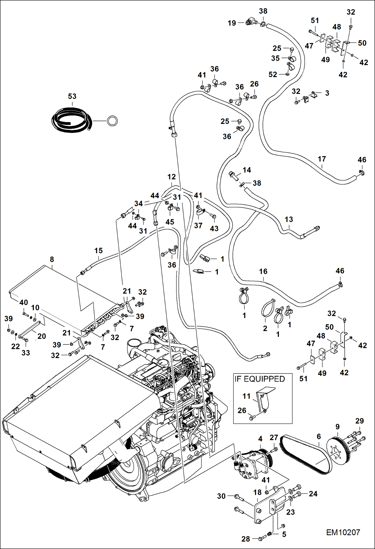 Схема запчастей Bobcat T40140 - AIR CONDITIONING (Engine) ACCESSORIES & OPTIONS