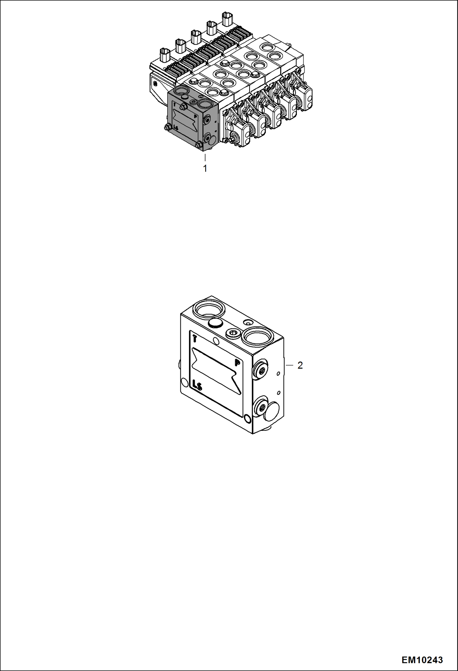 Схема запчастей Bobcat T40140 - CONTROL VALVE (Inlet Section) HYDRAULIC SYSTEM