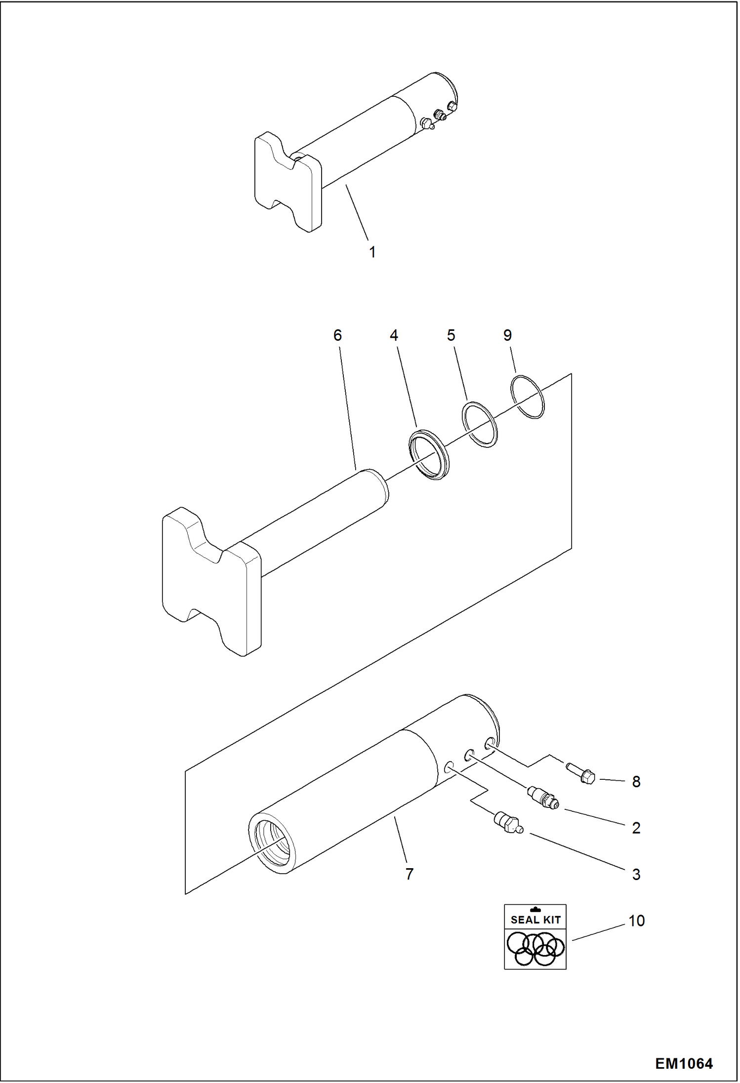 Схема запчастей Bobcat 319 - TRACK TENSION CYLINDER UNDERCARRIAGE