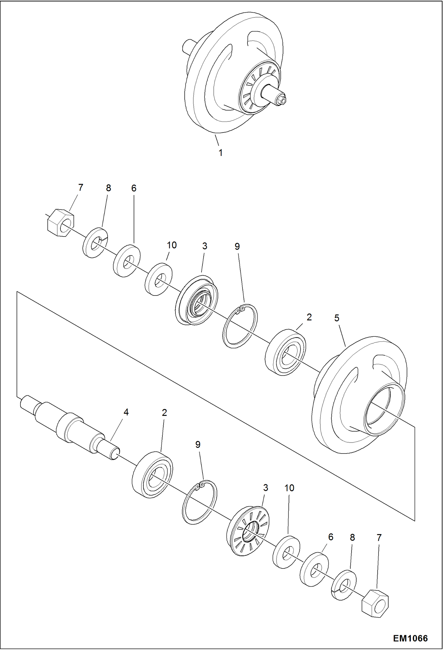 Схема запчастей Bobcat 319 - ROLLER ASSY UNDERCARRIAGE