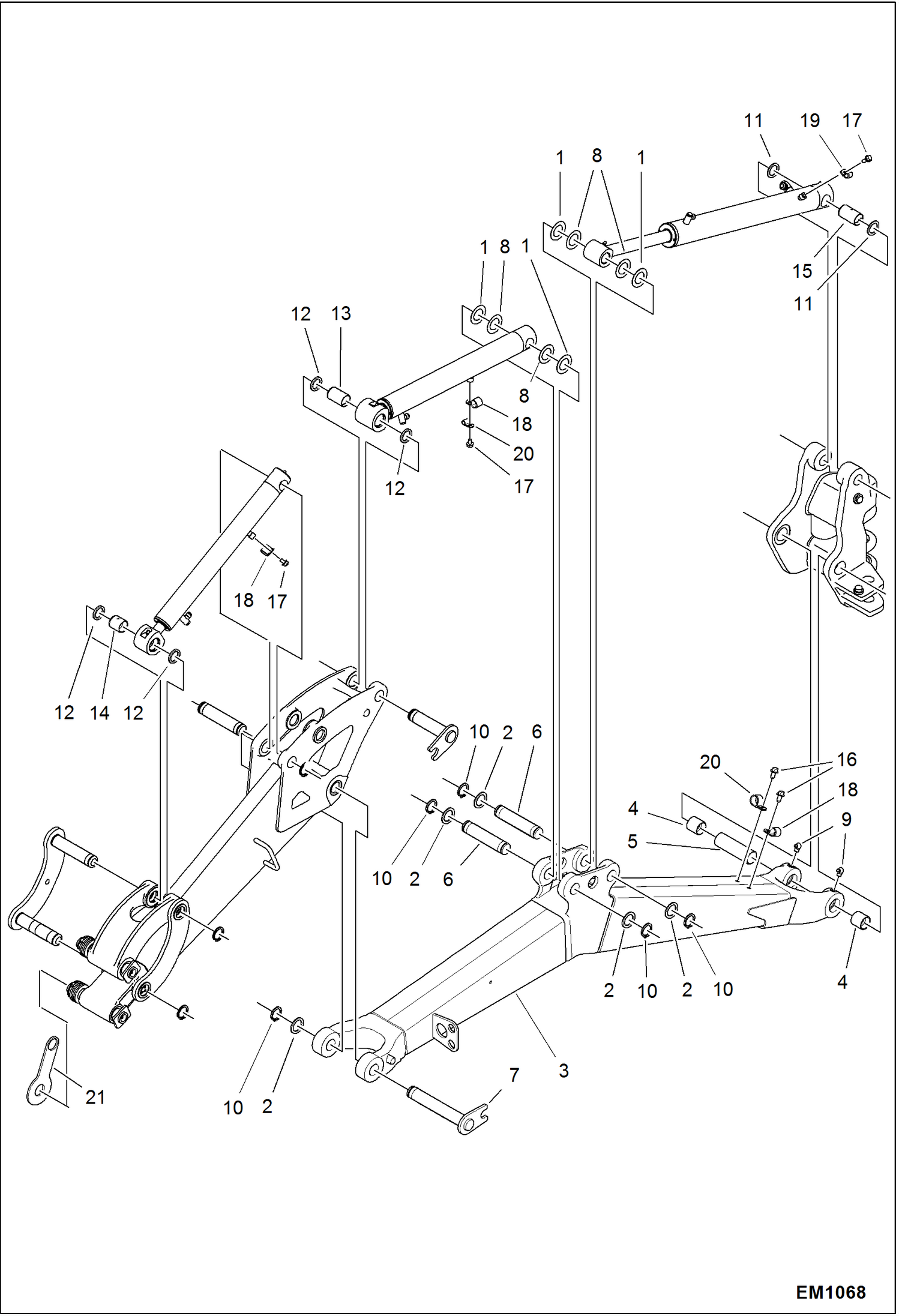 Схема запчастей Bobcat 319 - BOOM WORK EQUIPMENT