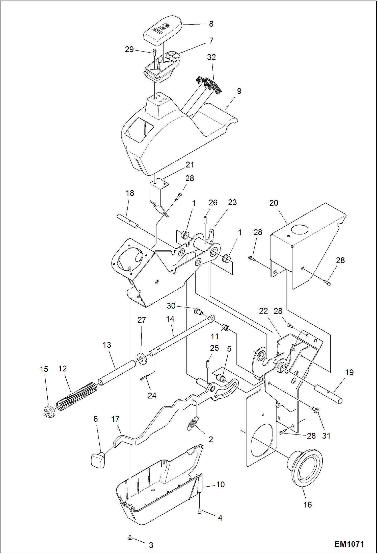 Схема запчастей Bobcat 319 - LH CONSOLE CONTROLS