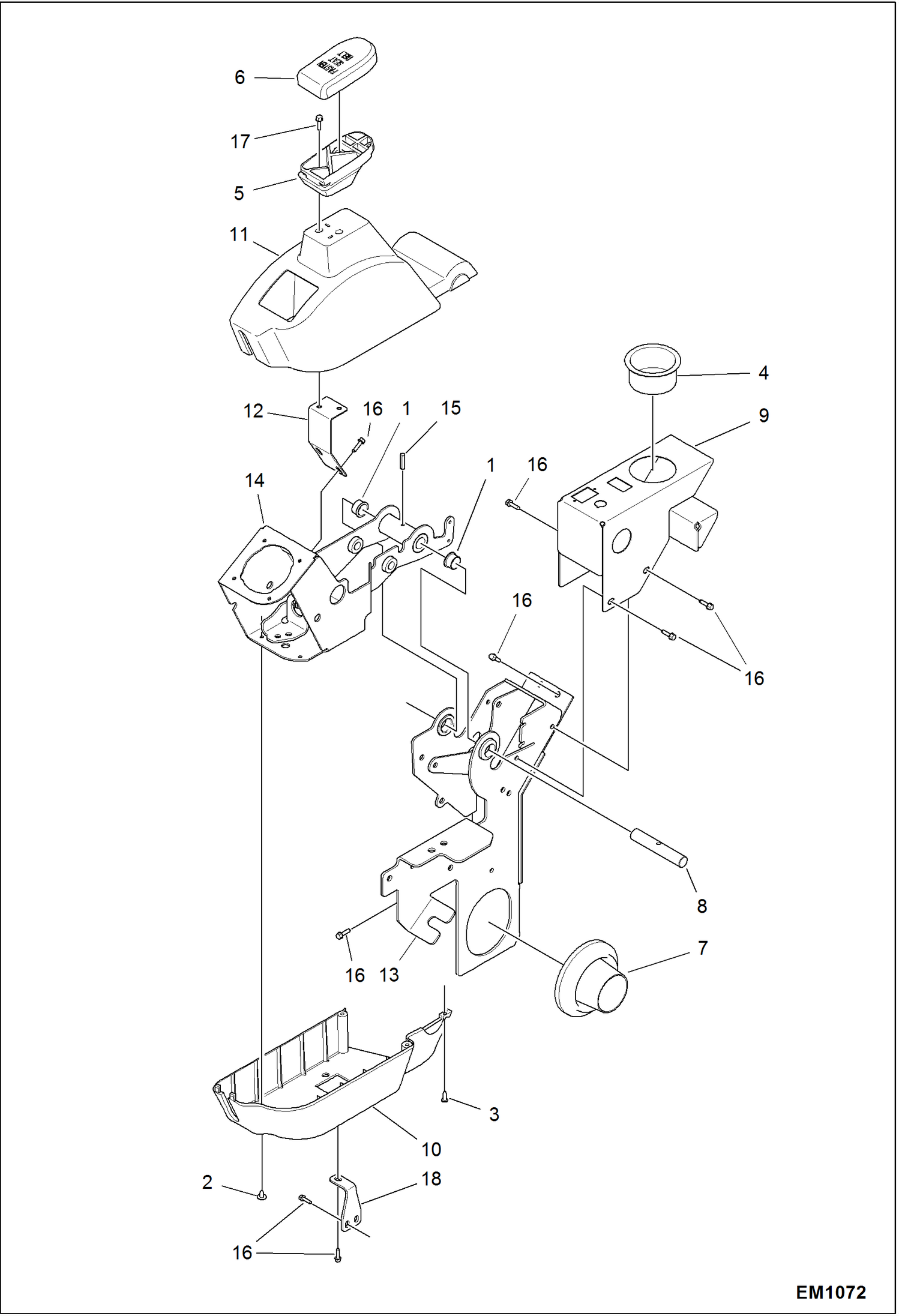 Схема запчастей Bobcat 319 - RH CONSOLE CONTROLS